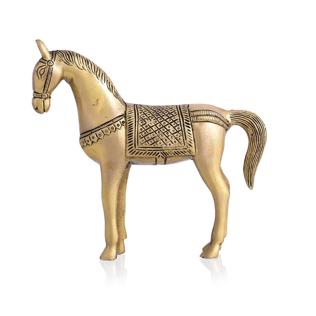 Brass Horse Statue (6.5 Inch) Vedansh Craft