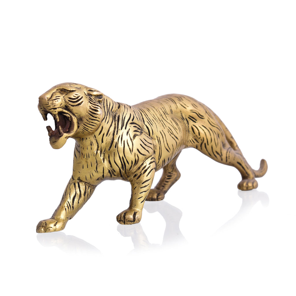 Brass Roaring Tiger Statue Vedansh Craft