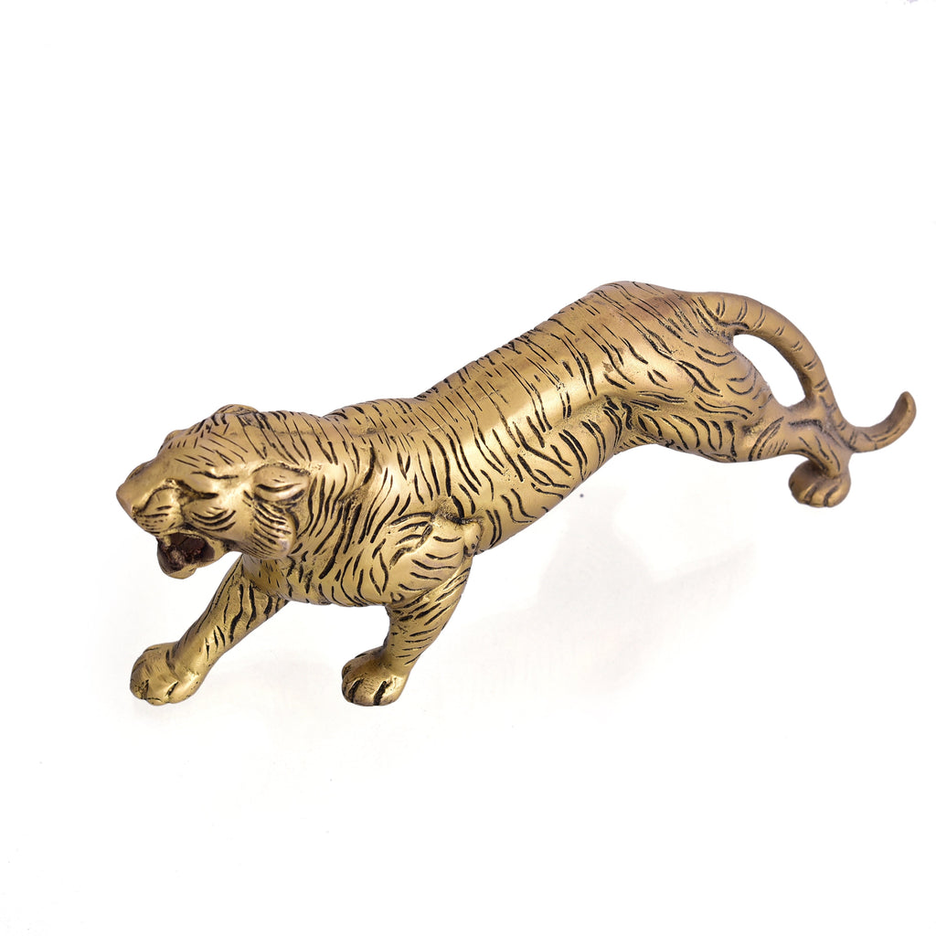 Brass Roaring Tiger Statue Vedansh Craft