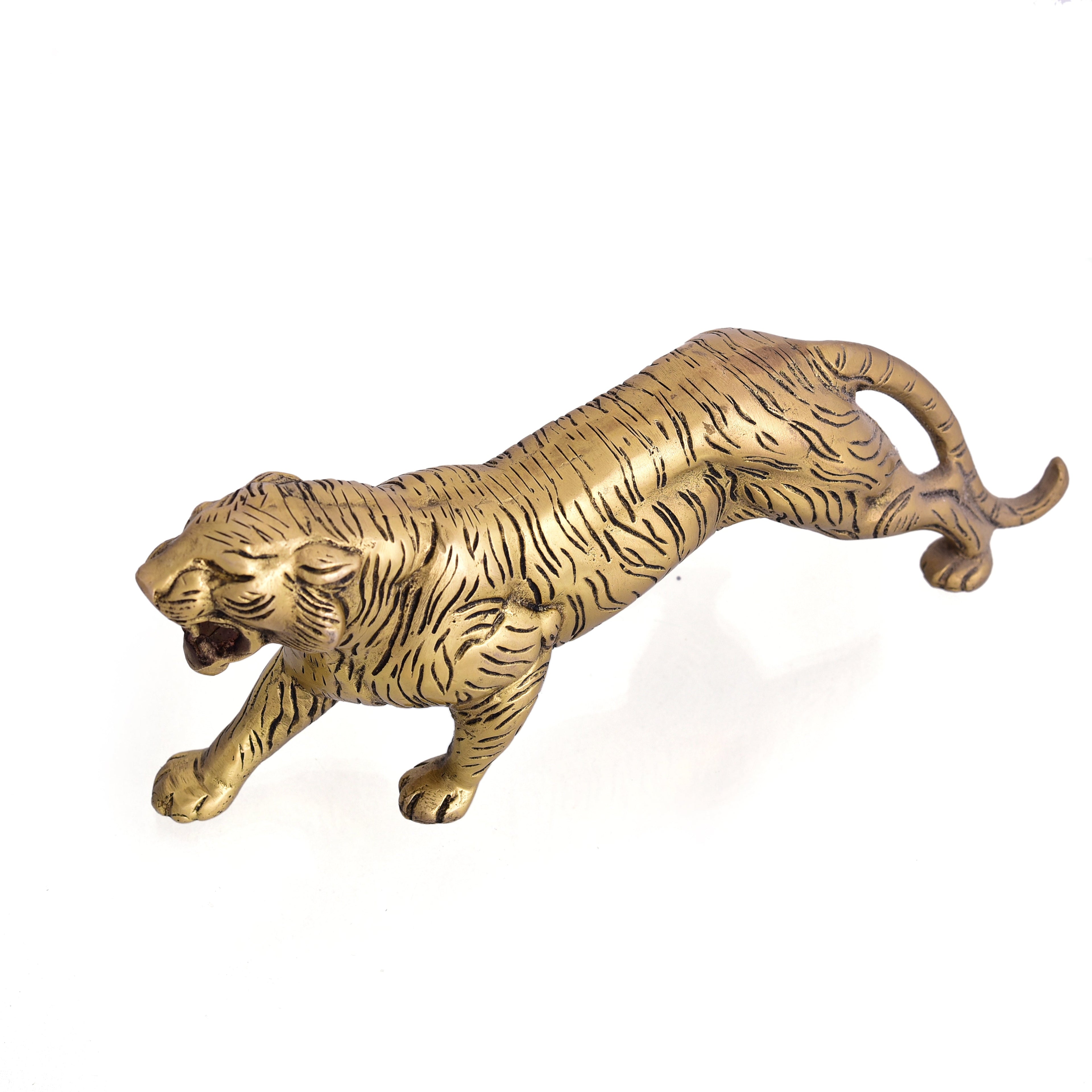 Brass Roaring Tiger Statue Vedansh Craft