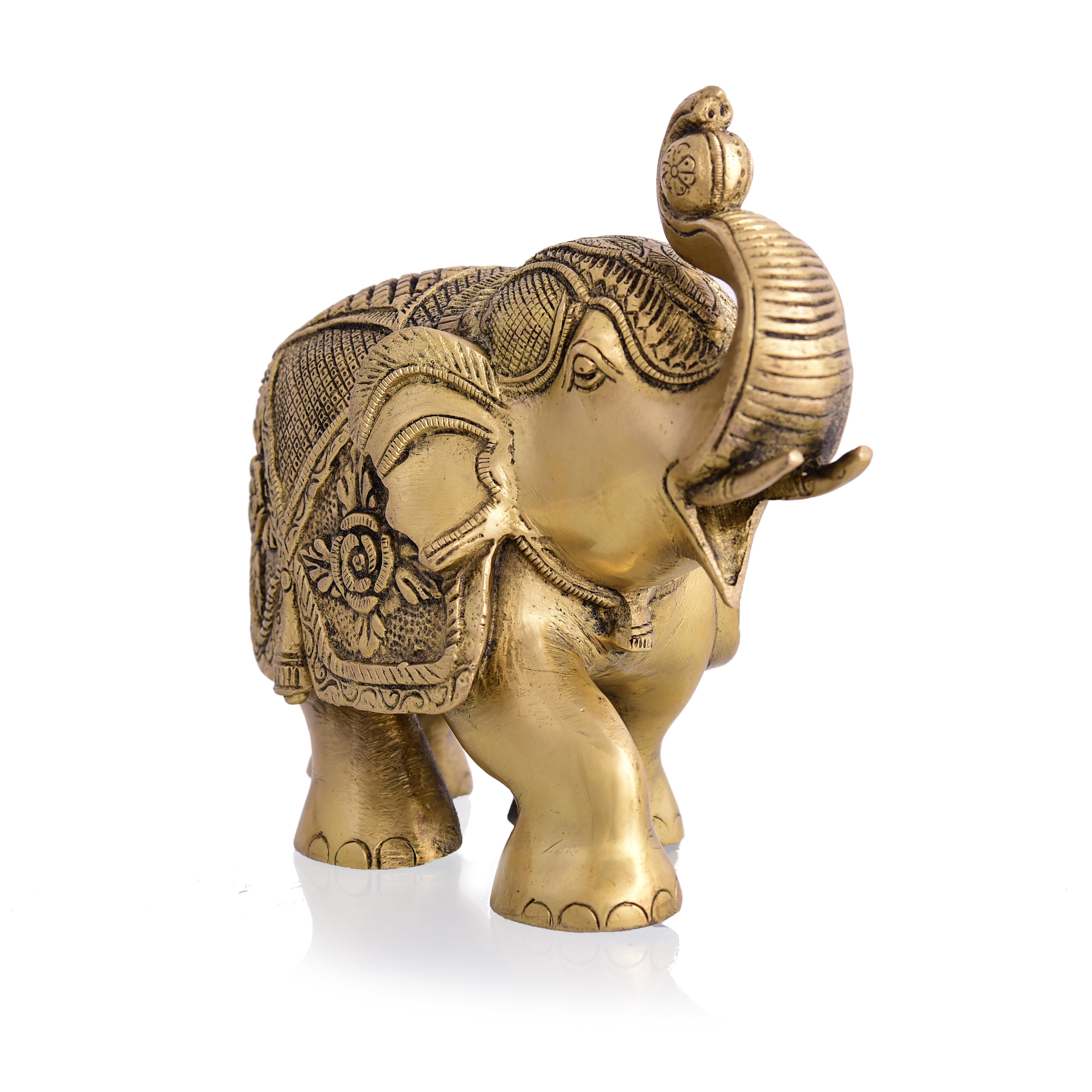 Brass Elephant Royal Statue (6.5 Inch) Vedansh Craft