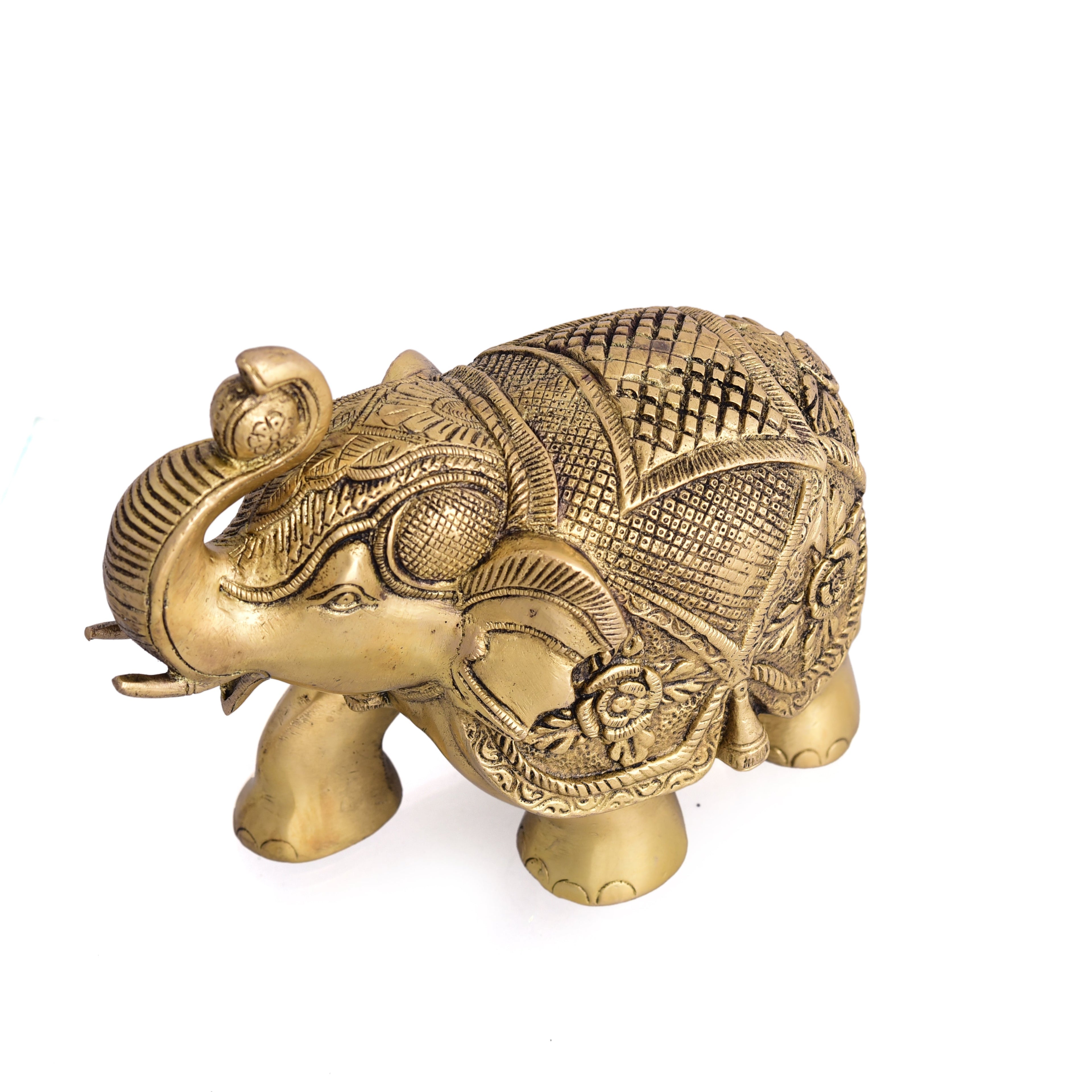 Brass Elephant Royal Statue (6.5 Inch) Vedansh Craft