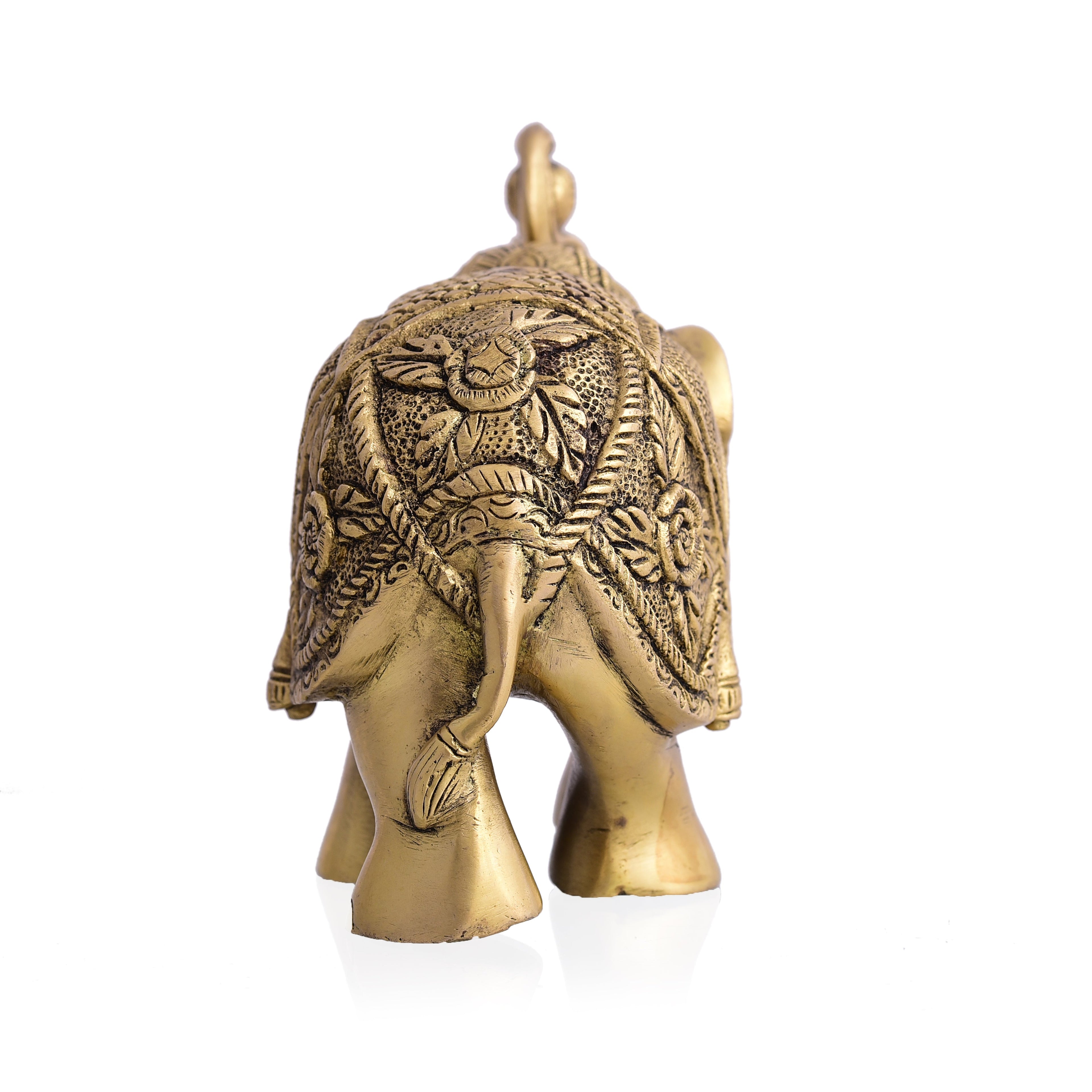 Brass Elephant Royal Statue (6.5 Inch) Vedansh Craft