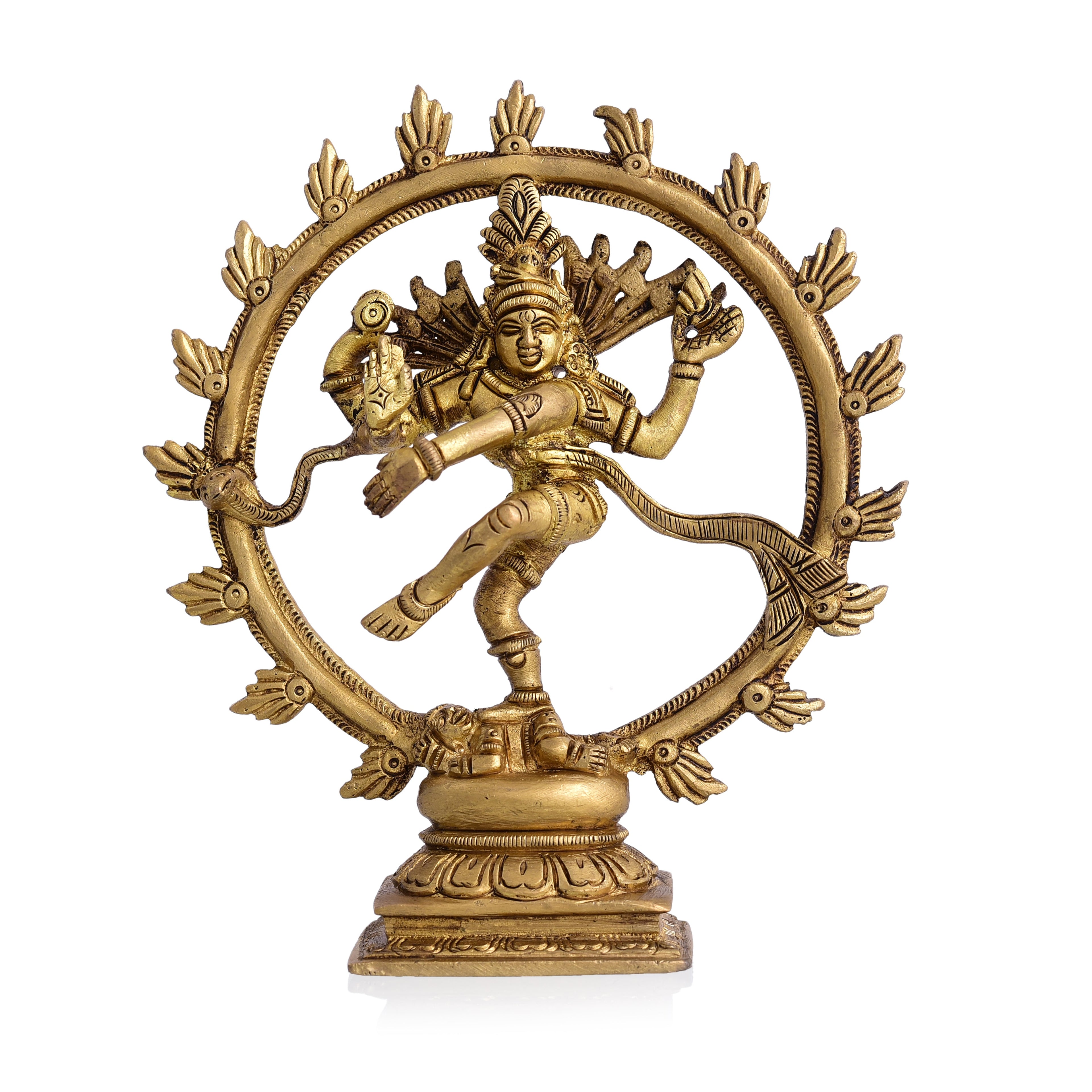 Brass Nataraja Dancing Shiva Idol (9 Inch) Vedansh Craft