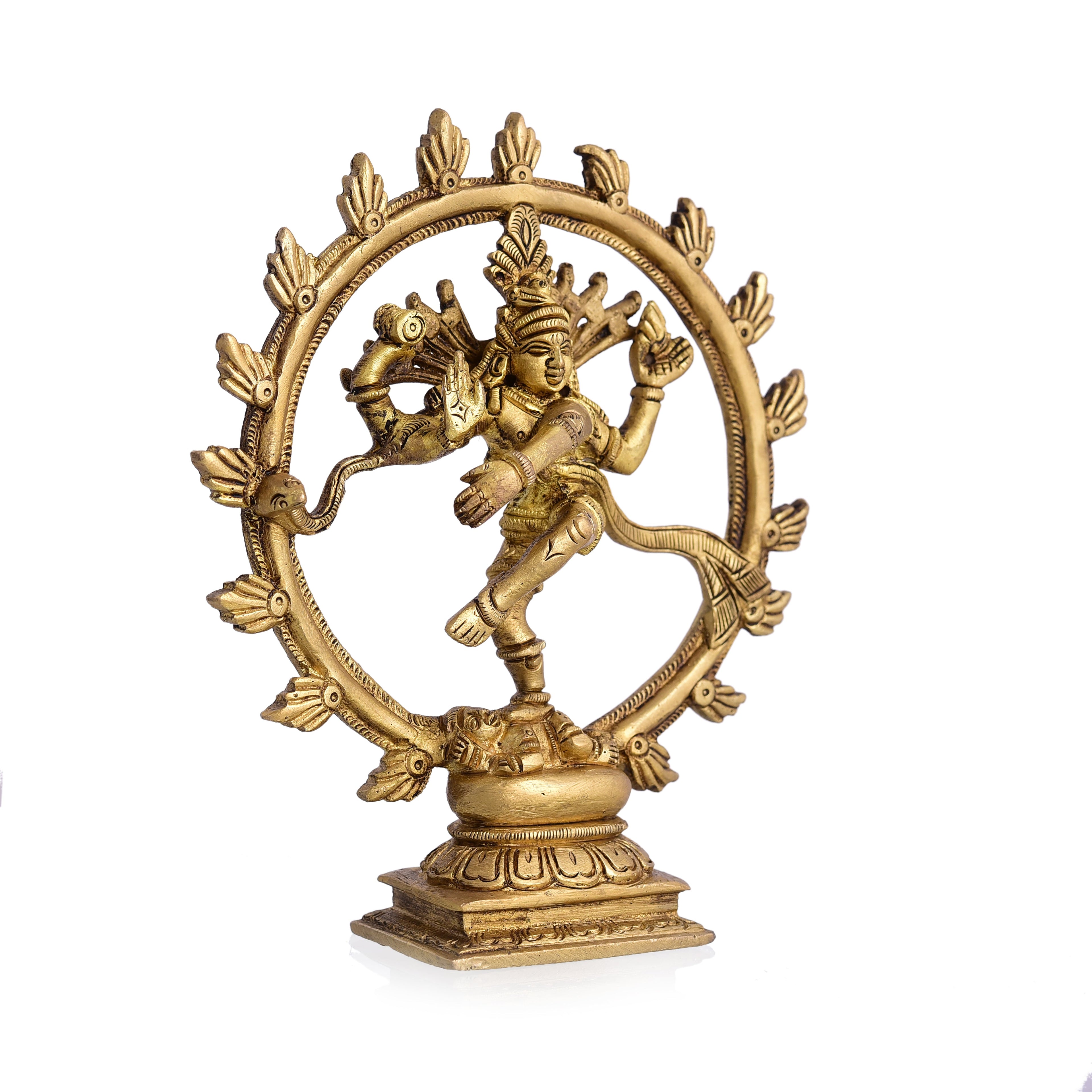 Brass Superfine Nataraja Dancing Shiva Statue (6.5 Inch) Vedansh Craft