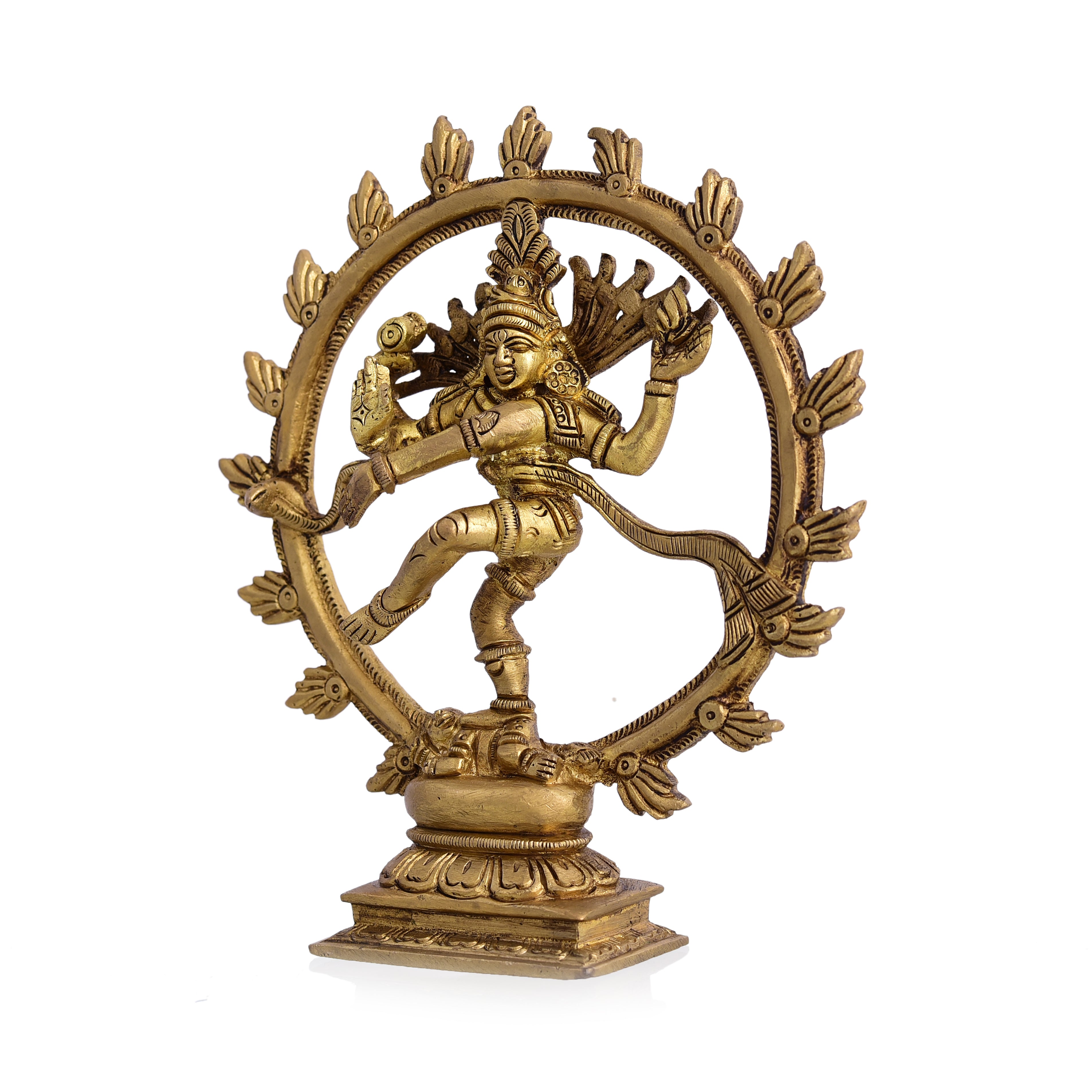 Brass Superfine Nataraja Dancing Shiva Statue (6.5 Inch) Vedansh Craft