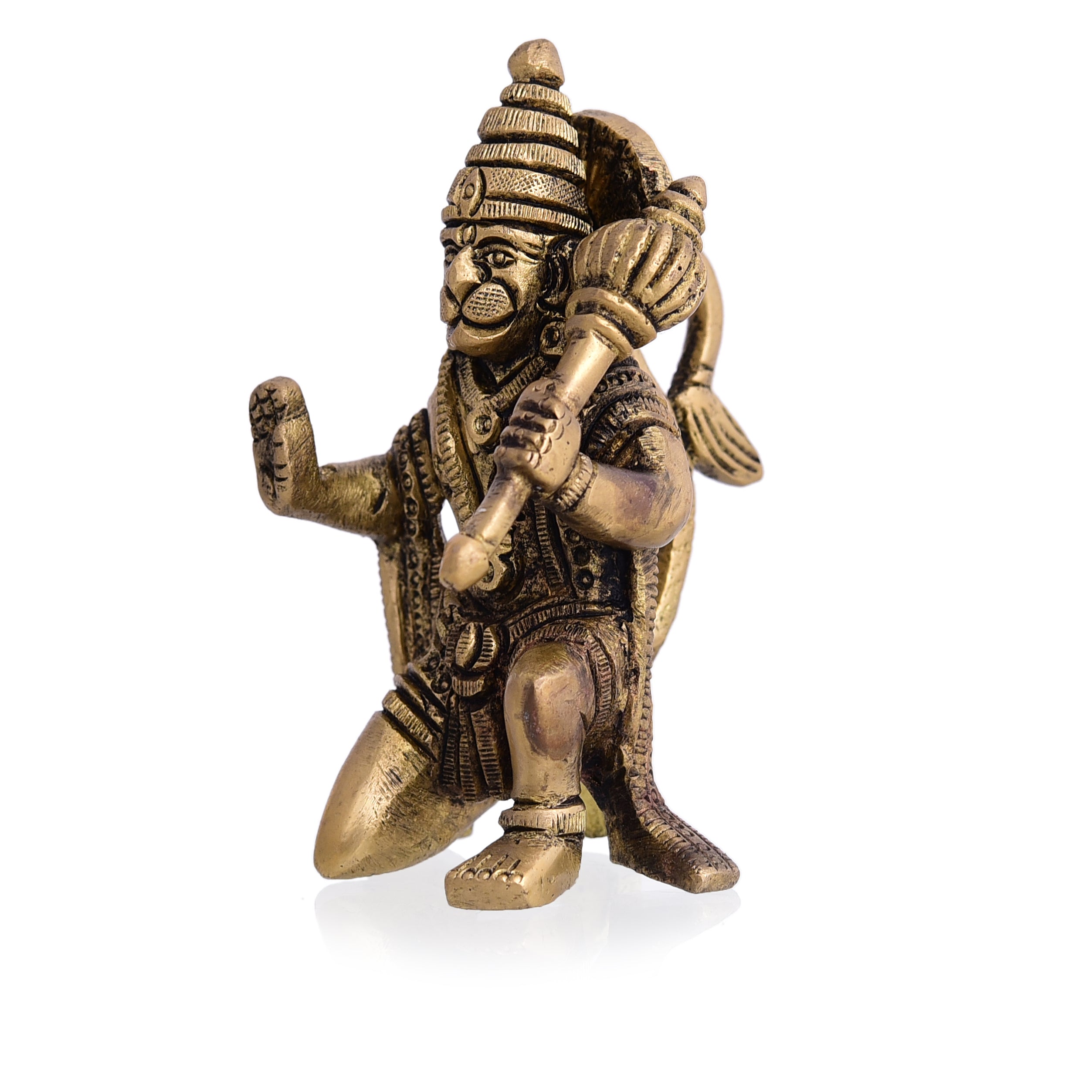 Brass Blessing Sitting Hanuman Idol (3.2 Inch) Vedansh Craft