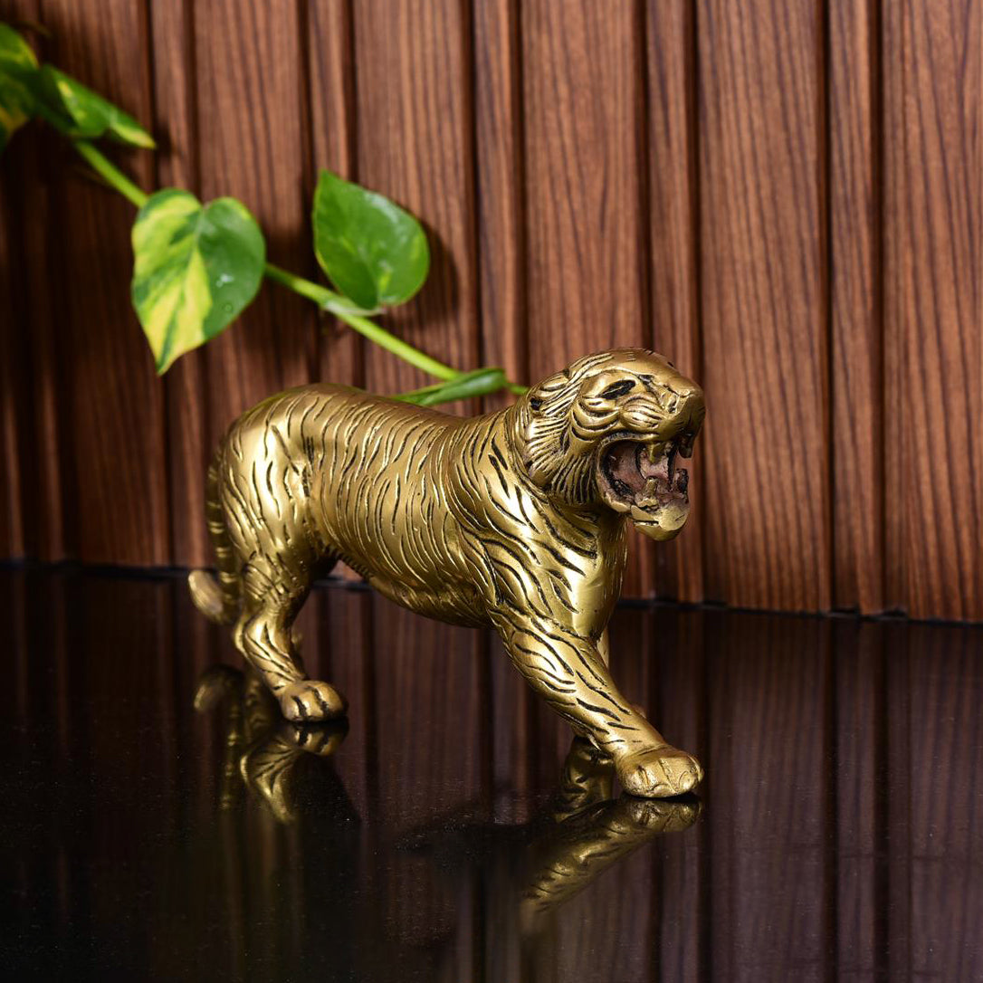 Brass Roaring Tiger Statue Vedansh Craft