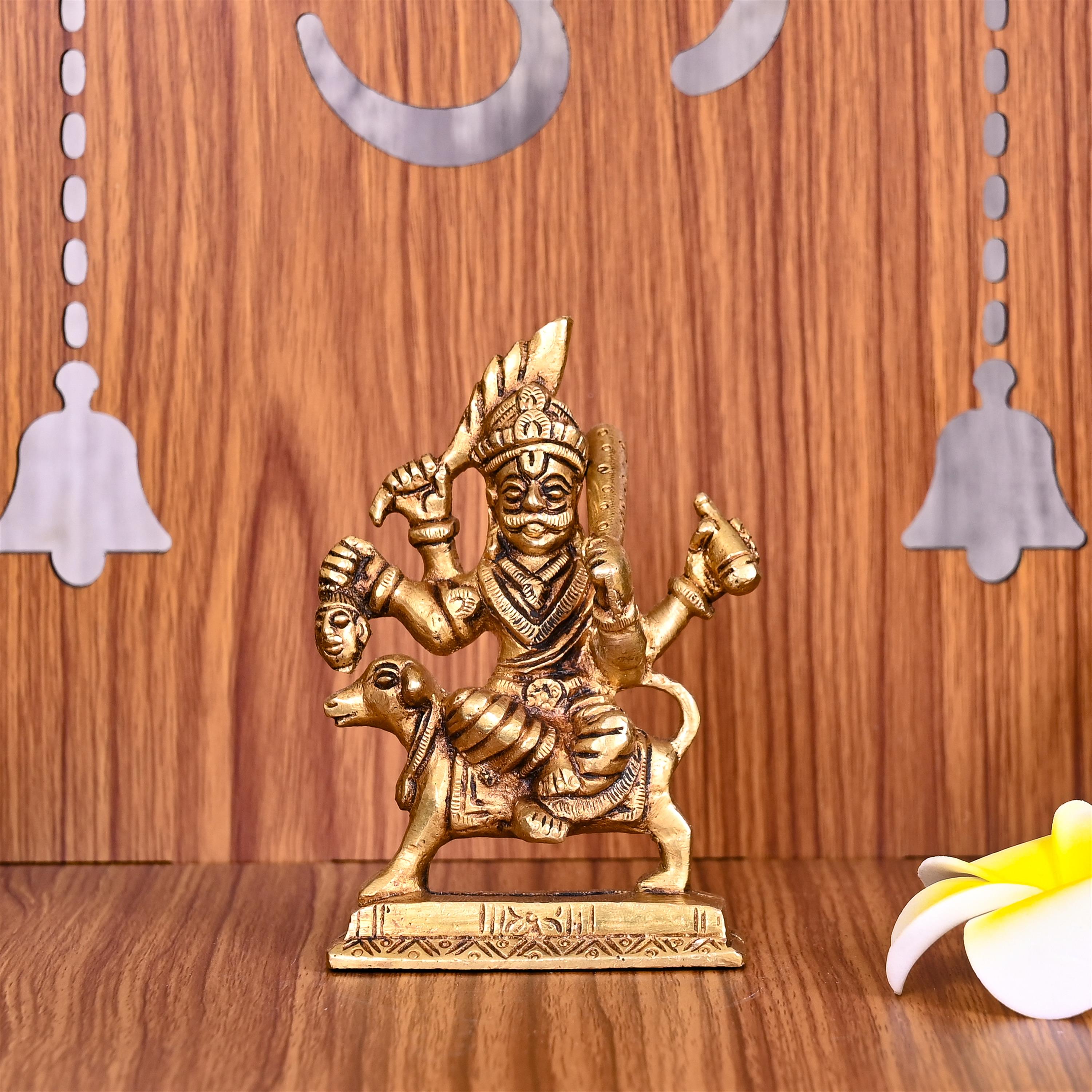 Brass Kal Bhairav Idol (4 Inch) Vedansh Craft
