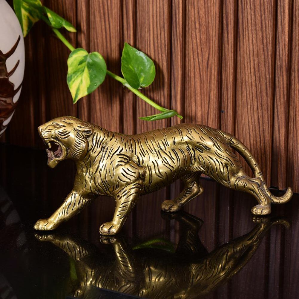 Brass Roaring Tiger Statue Vedansh Craft