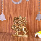 Brass Durga Devi Sitting On Lion Idol (3.5 Inch) Vedansh Craft