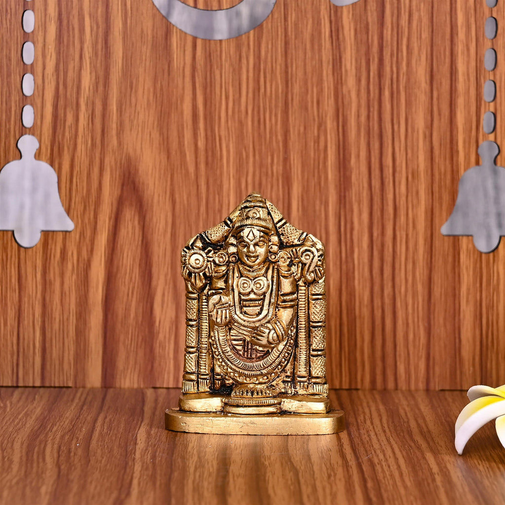 Brass Tirupati Balaji/Venkateshwar Idol (3 Inch) Vedansh Craft