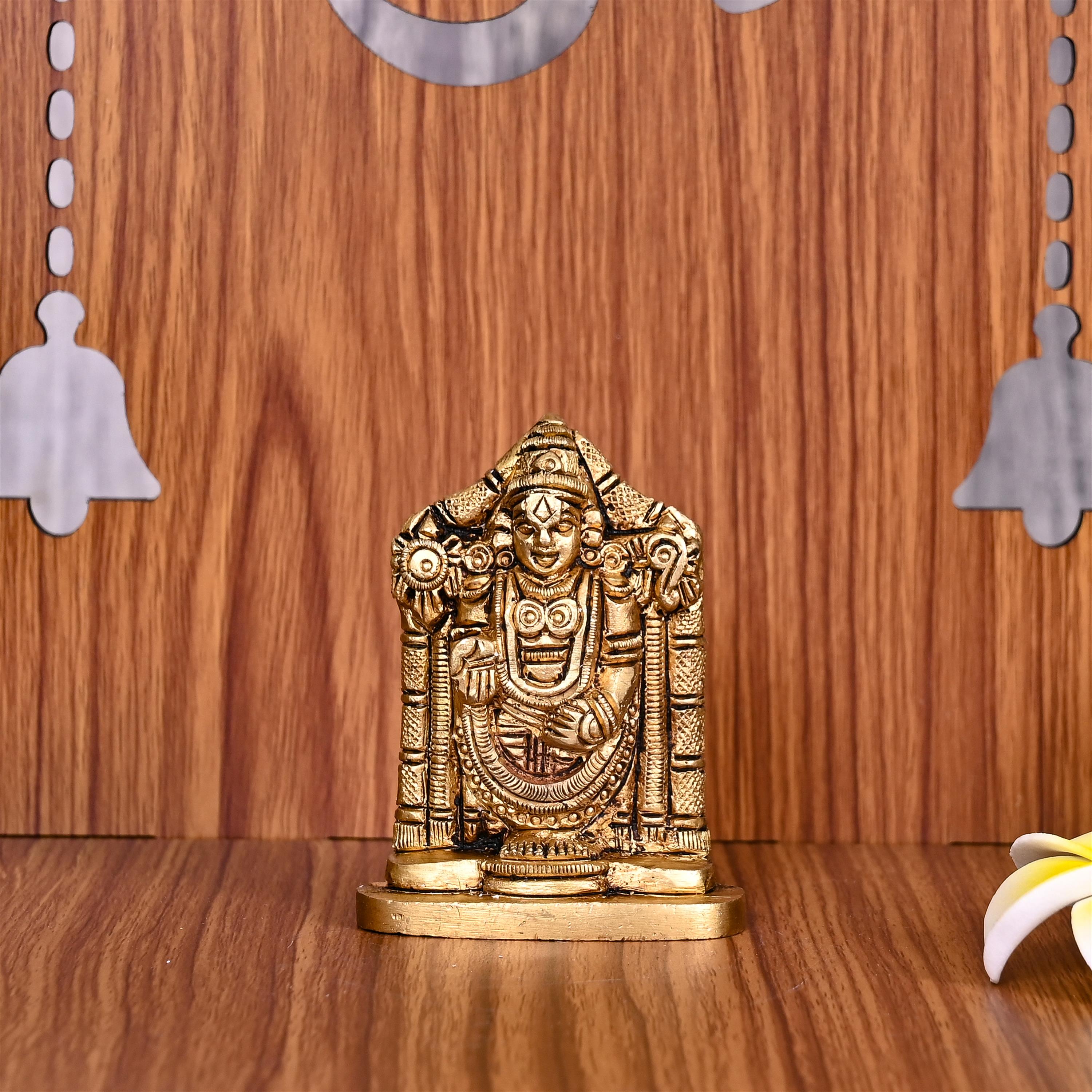 Brass Tirupati Balaji/Venkateshwar Idol (3 Inch) Vedansh Craft