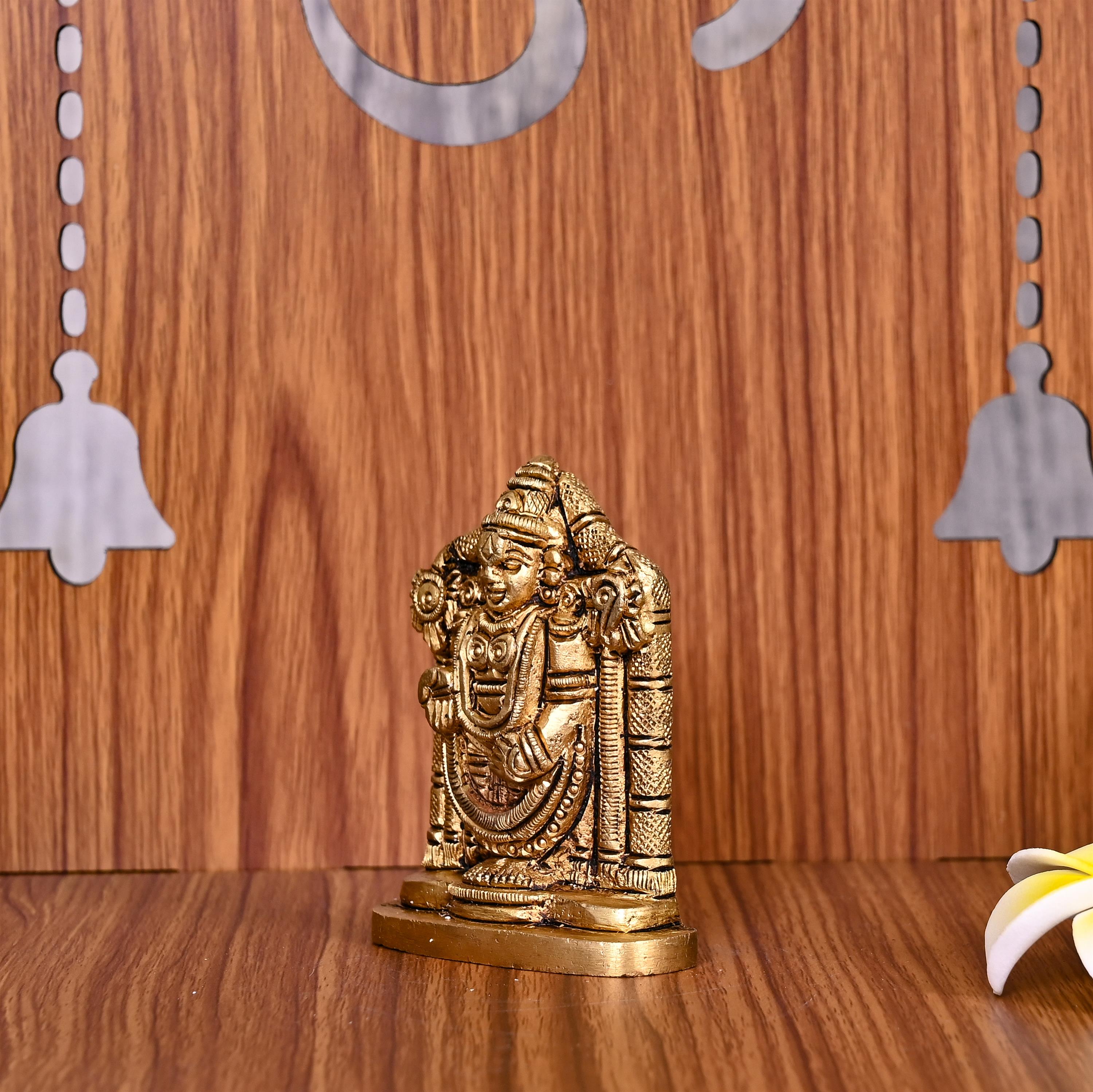 Brass Tirupati Balaji/Venkateshwar Idol (3 Inch) Vedansh Craft