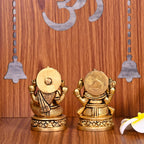 Brass Sitting Ganesha And Lakshmi Set (3.5 Inch) Vedansh Craft