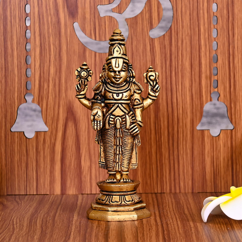 Brass Tirupati Balaji/Venkateshwar Idol (6 Inch) Vedansh Craft