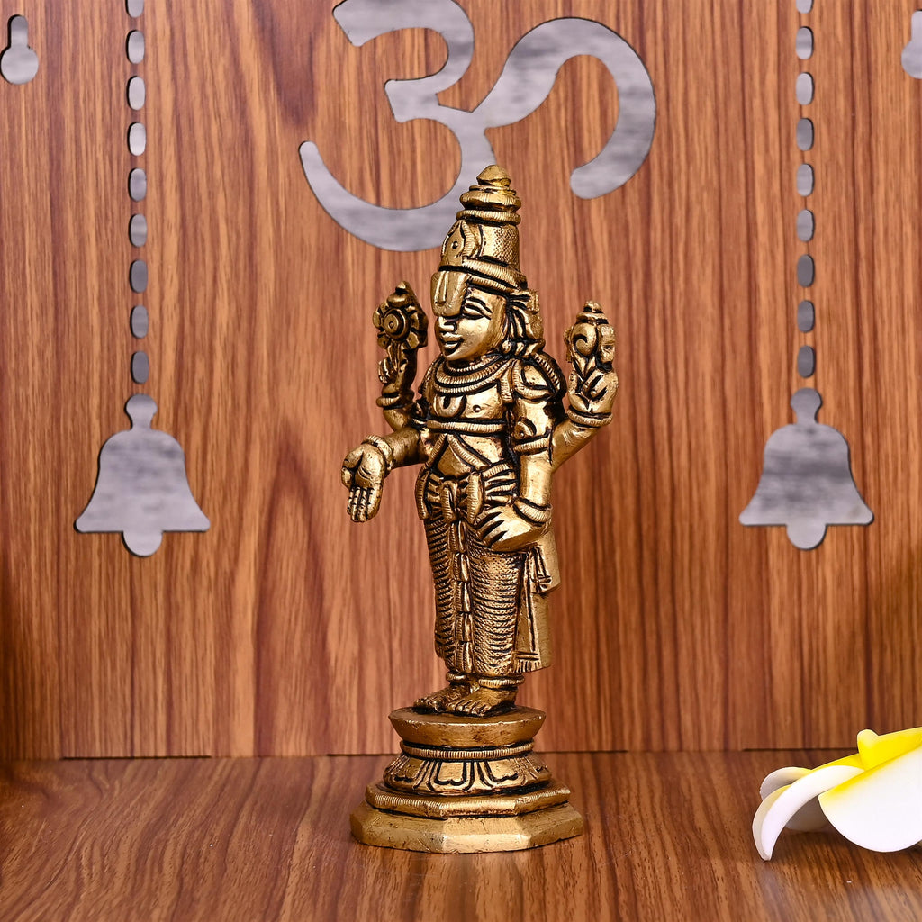 Brass Tirupati Balaji/Venkateshwar Idol (6 Inch) Vedansh Craft