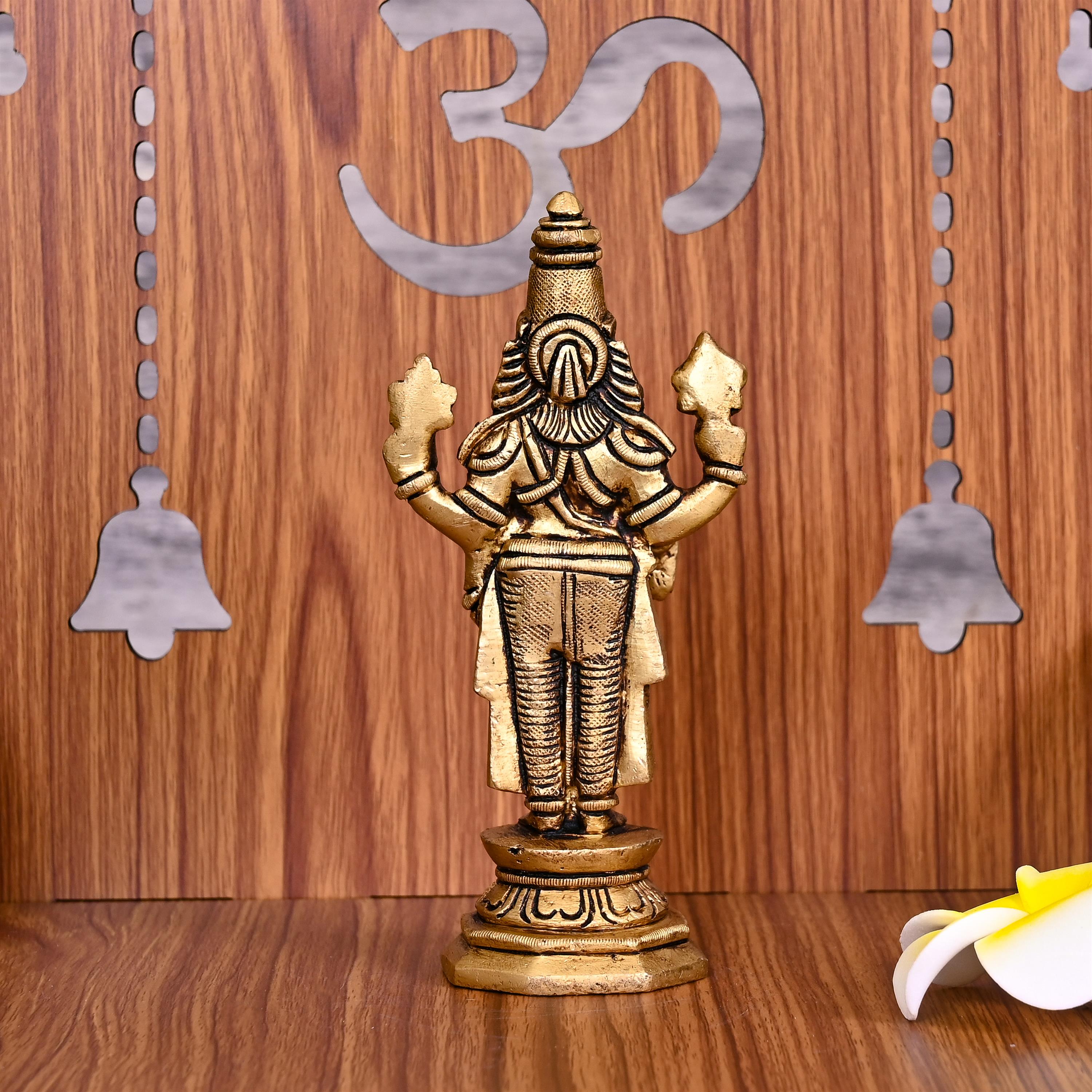 Brass Tirupati Balaji/Venkateshwar Idol (6 Inch) Vedansh Craft