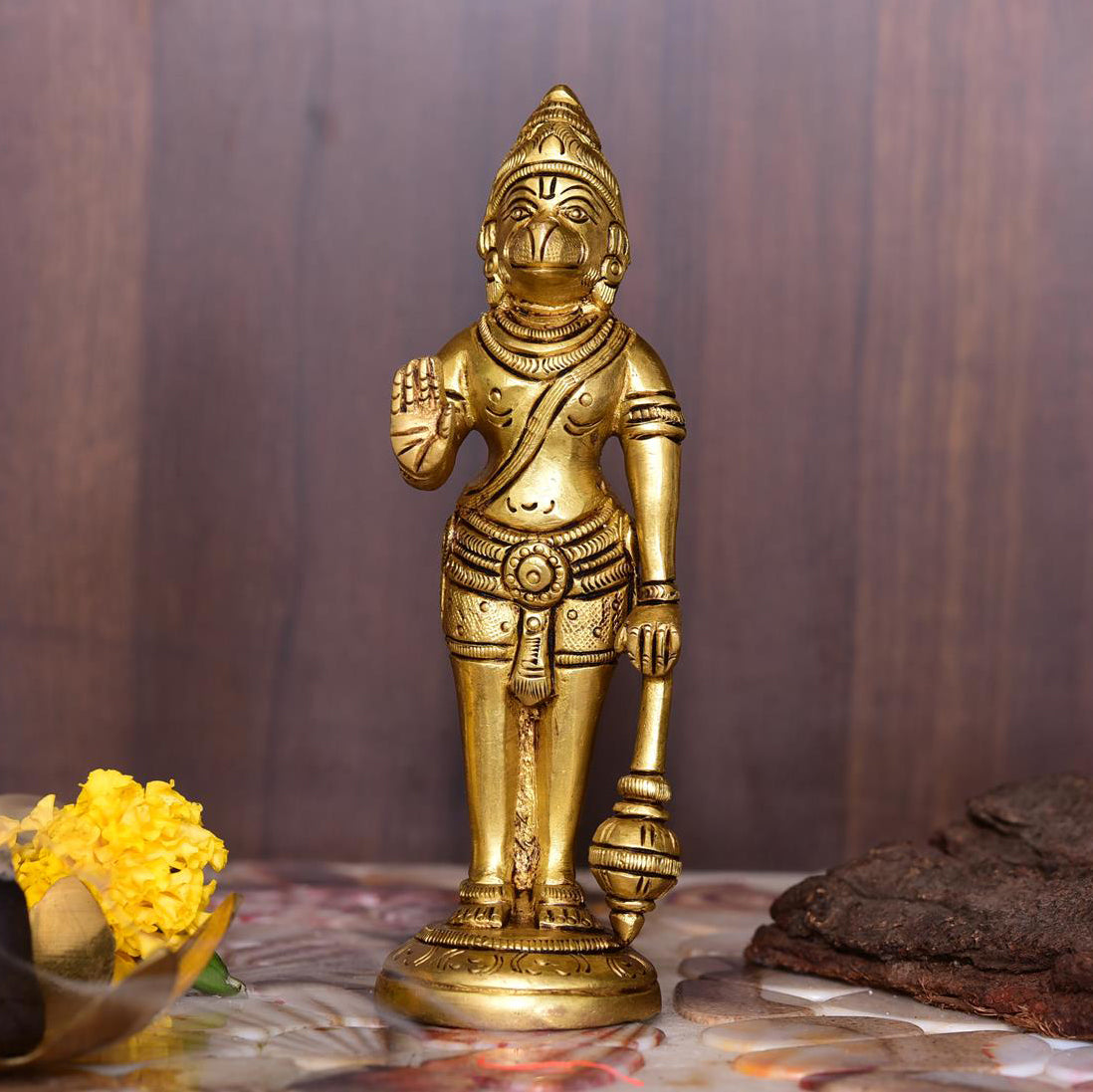Brass Standing Hanuman Superfine Idol (5.3 Inch) Vedansh Craft