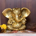 Brass Carving Appu Sitting Ganesha Idol (5 Inch) Vedansh Craft
