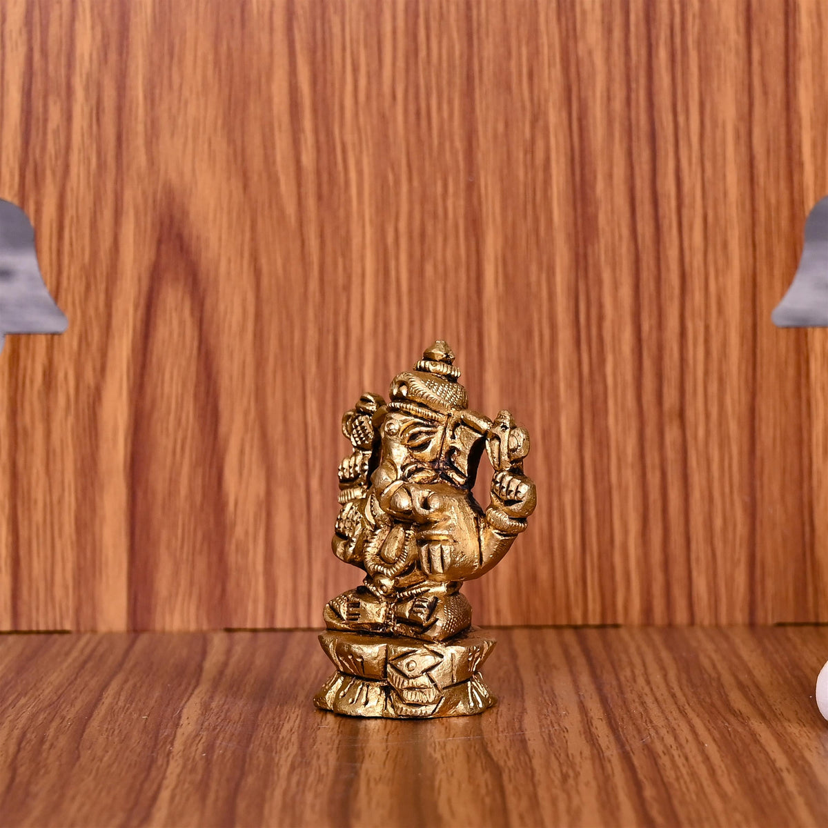 Brass Blessing Sitting Ganesha Idol (2.2 Inch) Vedansh Craft