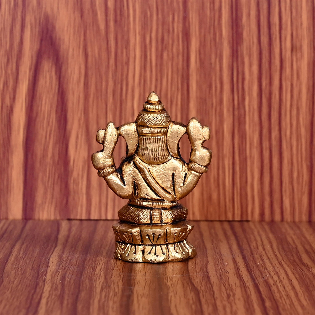 Brass Blessing Sitting Ganesha Idol (2.2 Inch) Vedansh Craft