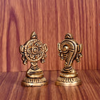 Brass Shankh Chakra Decor Set (2 Inch) Vedansh Craft