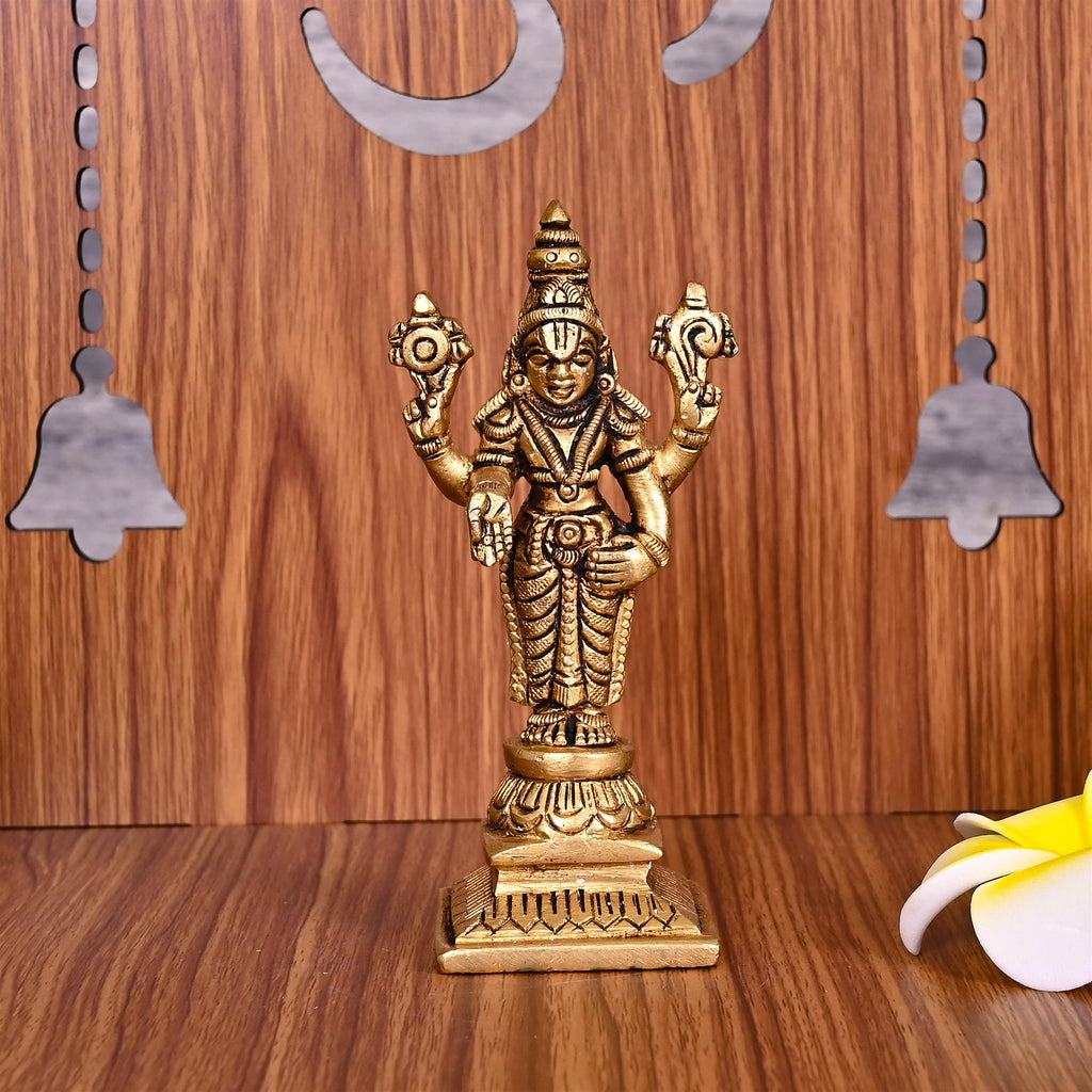 Brass Tirupati Balaji/Venkateshwar Idol (4.5 Inch) Vedansh Craft