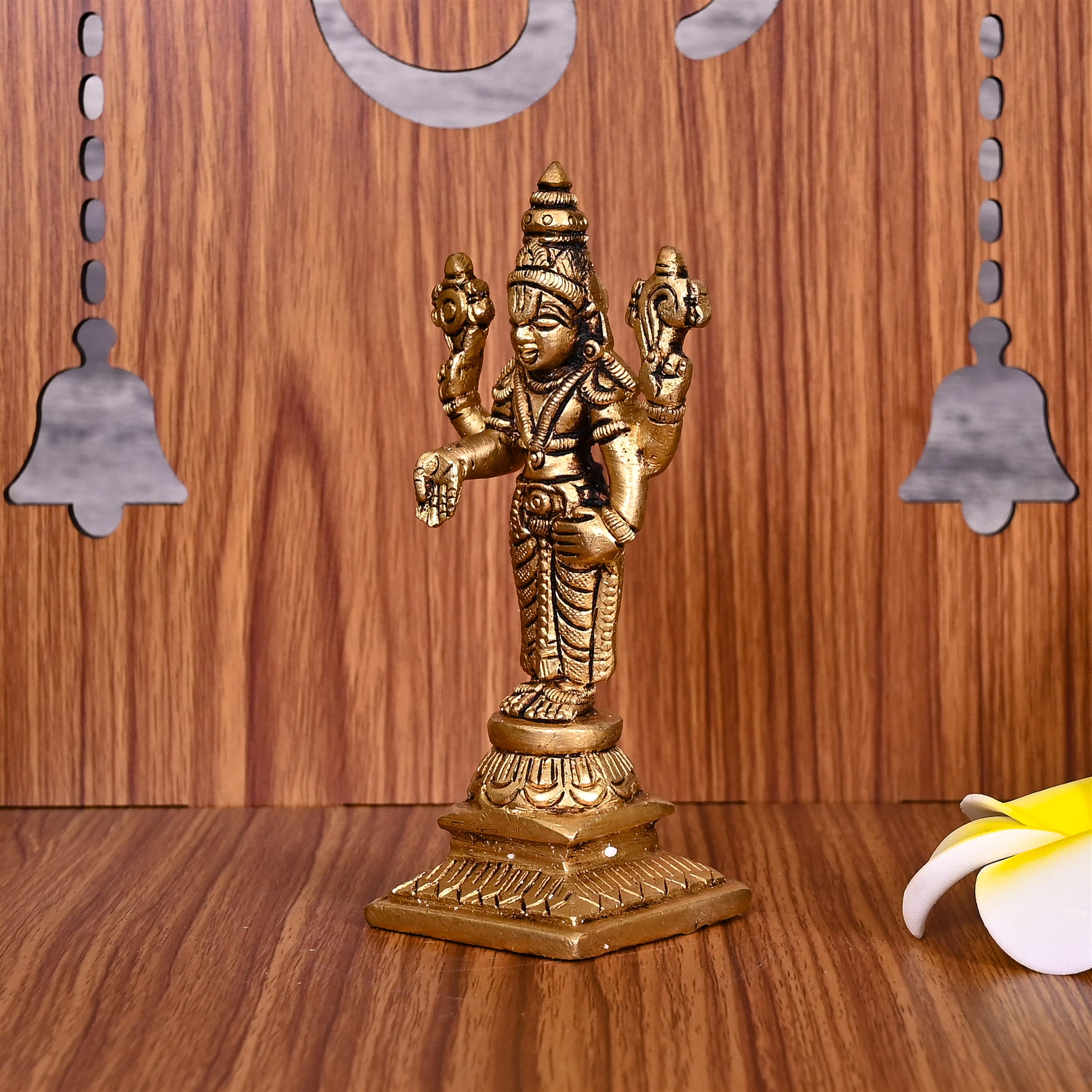 Brass Tirupati Balaji/Venkateshwar Idol (4.5 Inch) Vedansh Craft