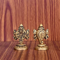 Brass Shankh Chakra Decor Set (1.5 Inch) Vedansh Craft