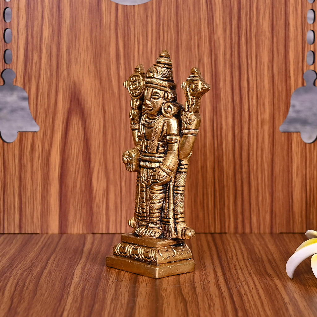 Brass Tirupati Balaji/Venkateshwar Idol (4 Inch) Vedansh Craft