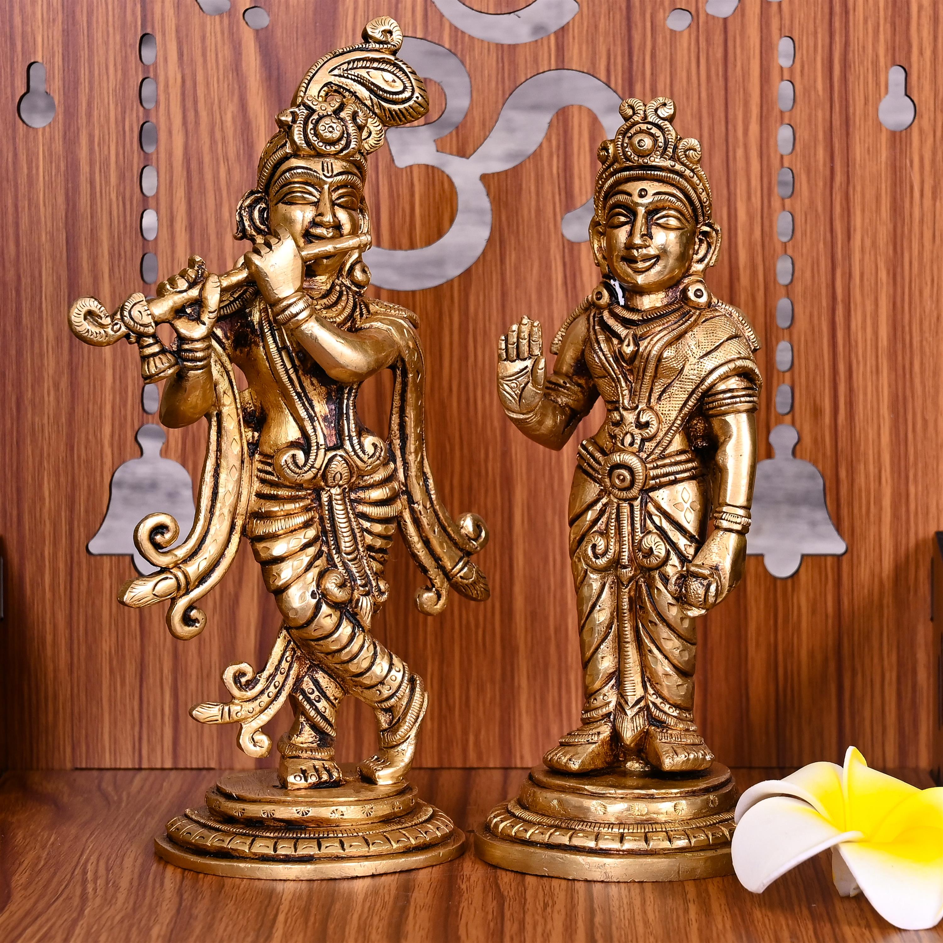 Brass Standing Radha Krishna Idols Set (7.5 Inch) Vedansh Craft