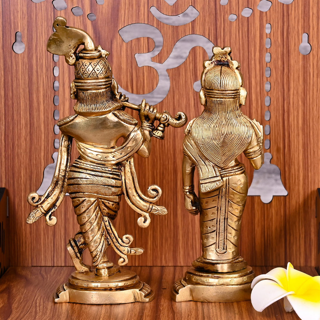 Brass Standing Radha Krishna Idols Set (7.5 Inch) Vedansh Craft
