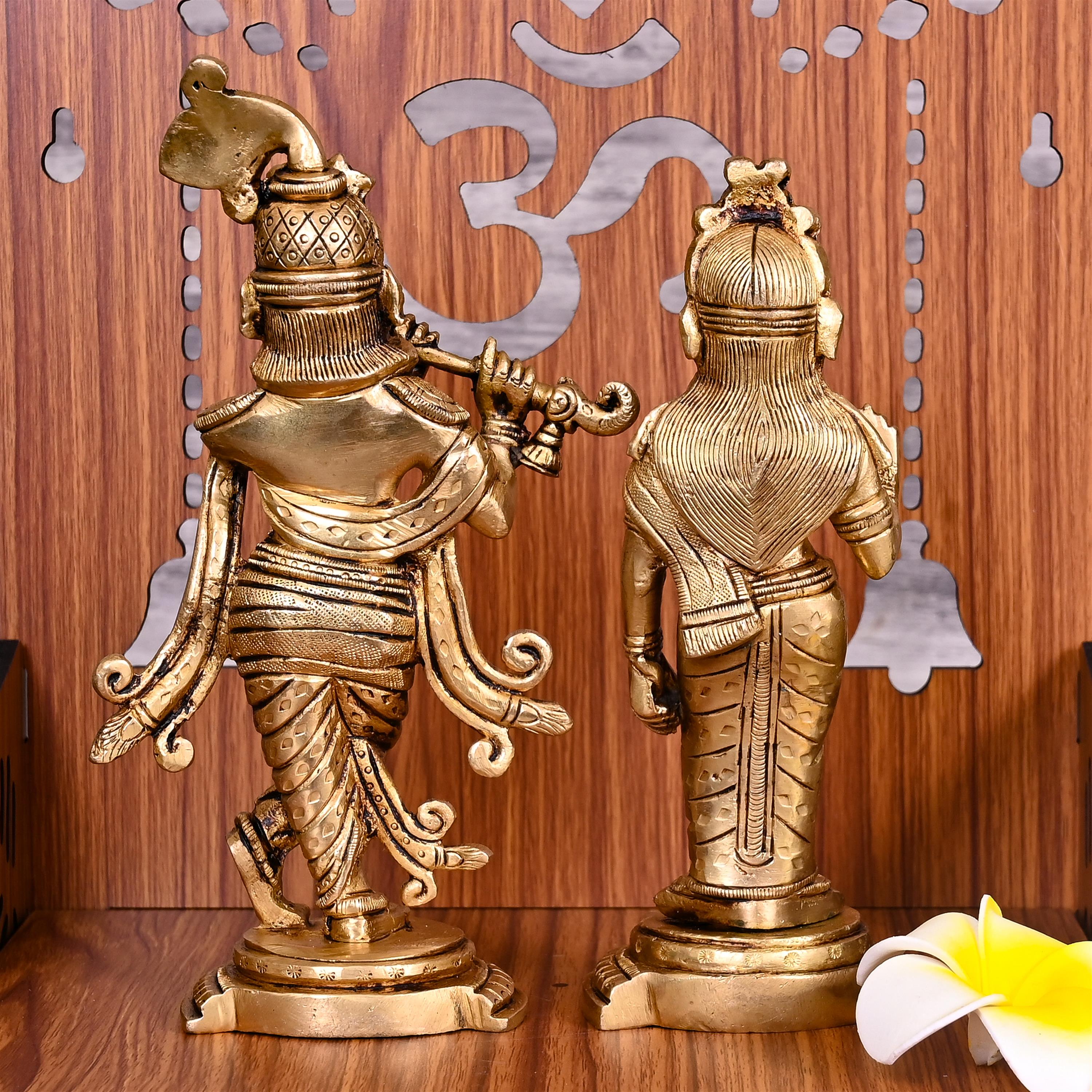Brass Standing Radha Krishna Idols Set (7.5 Inch) Vedansh Craft