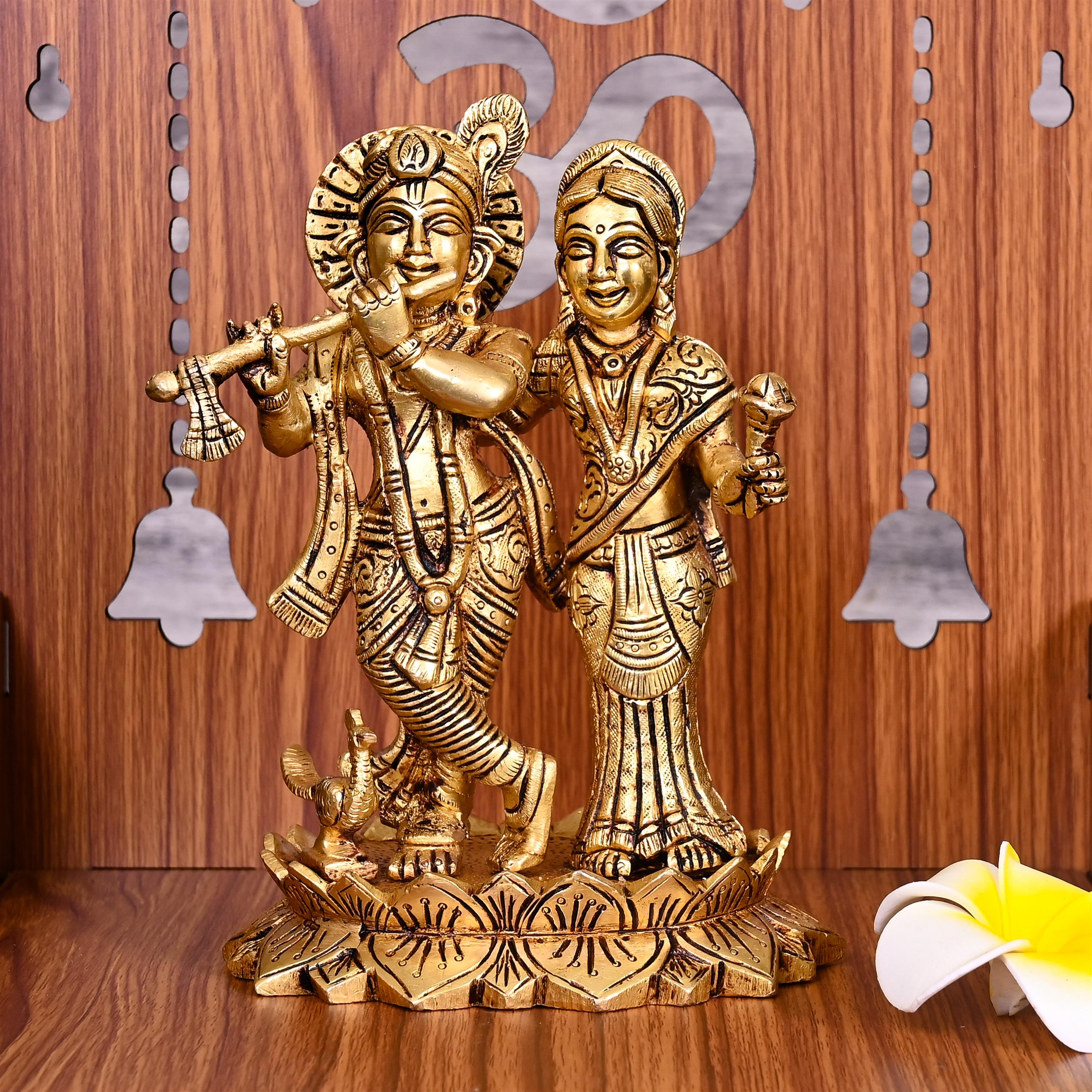 Brass Standing Radha Krishna Idol (6.5 Inch) Vedansh Craft