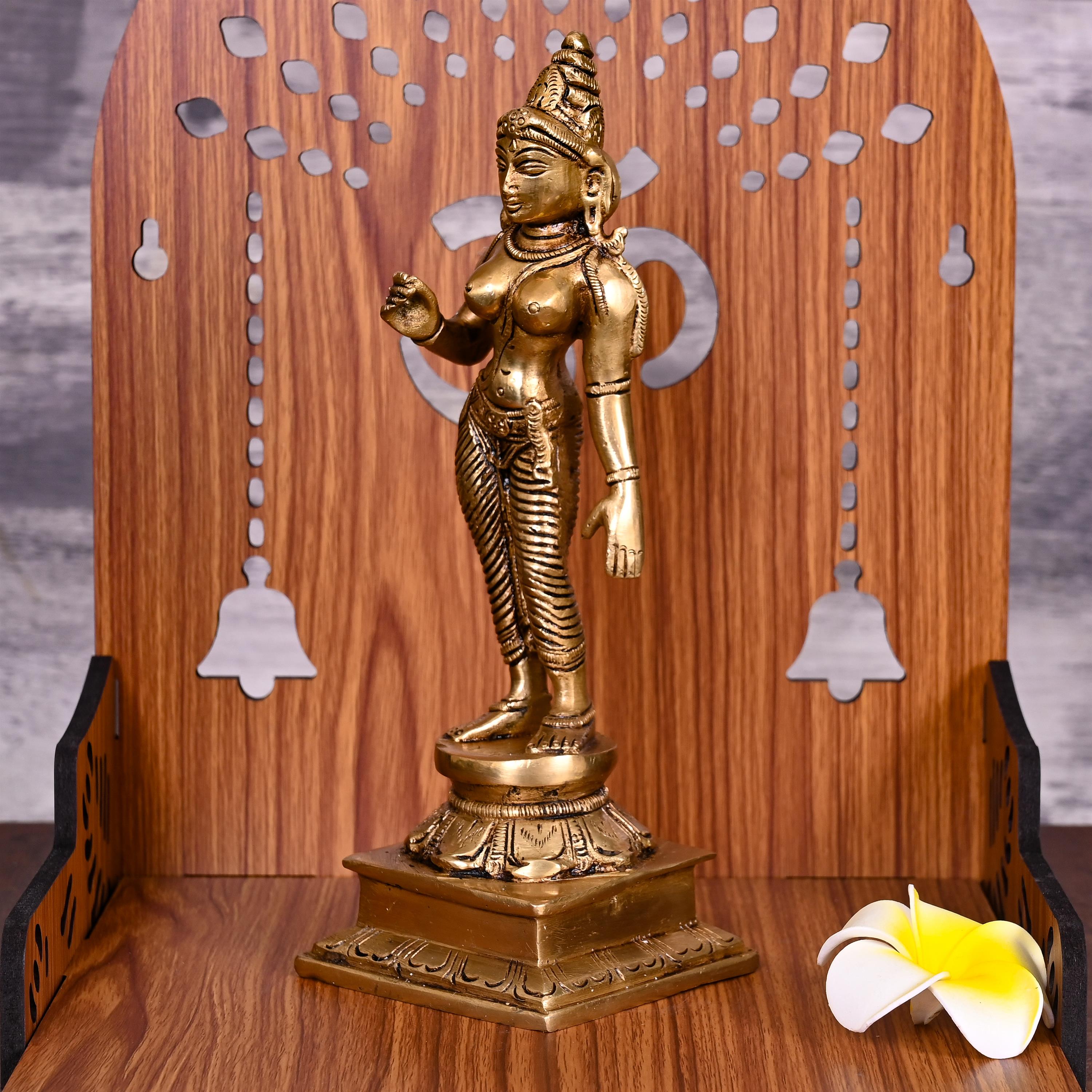 Brass Superfine Goddess Parvati Idol (9 Inch) Vedansh Craft