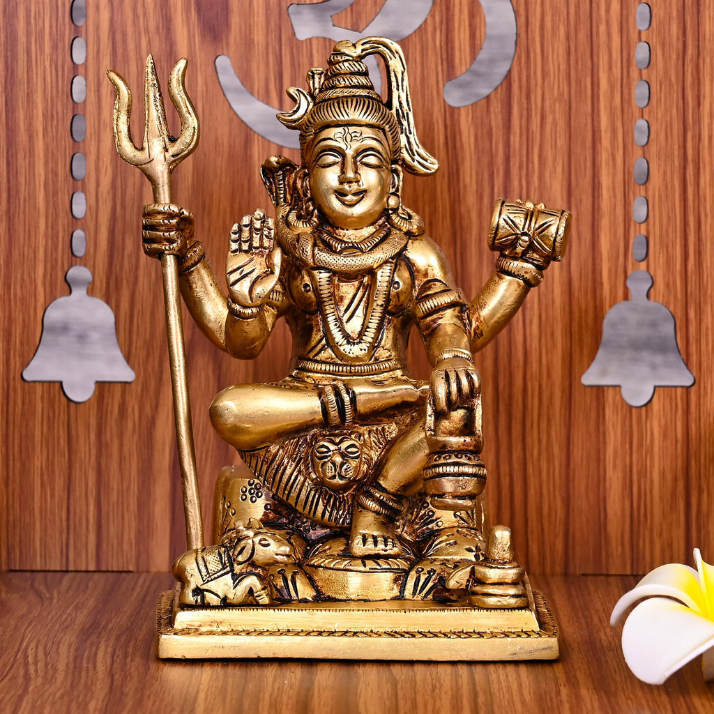 Brass Sitting Lord Shiva Idol (6.5 Inch) Vedansh Craft