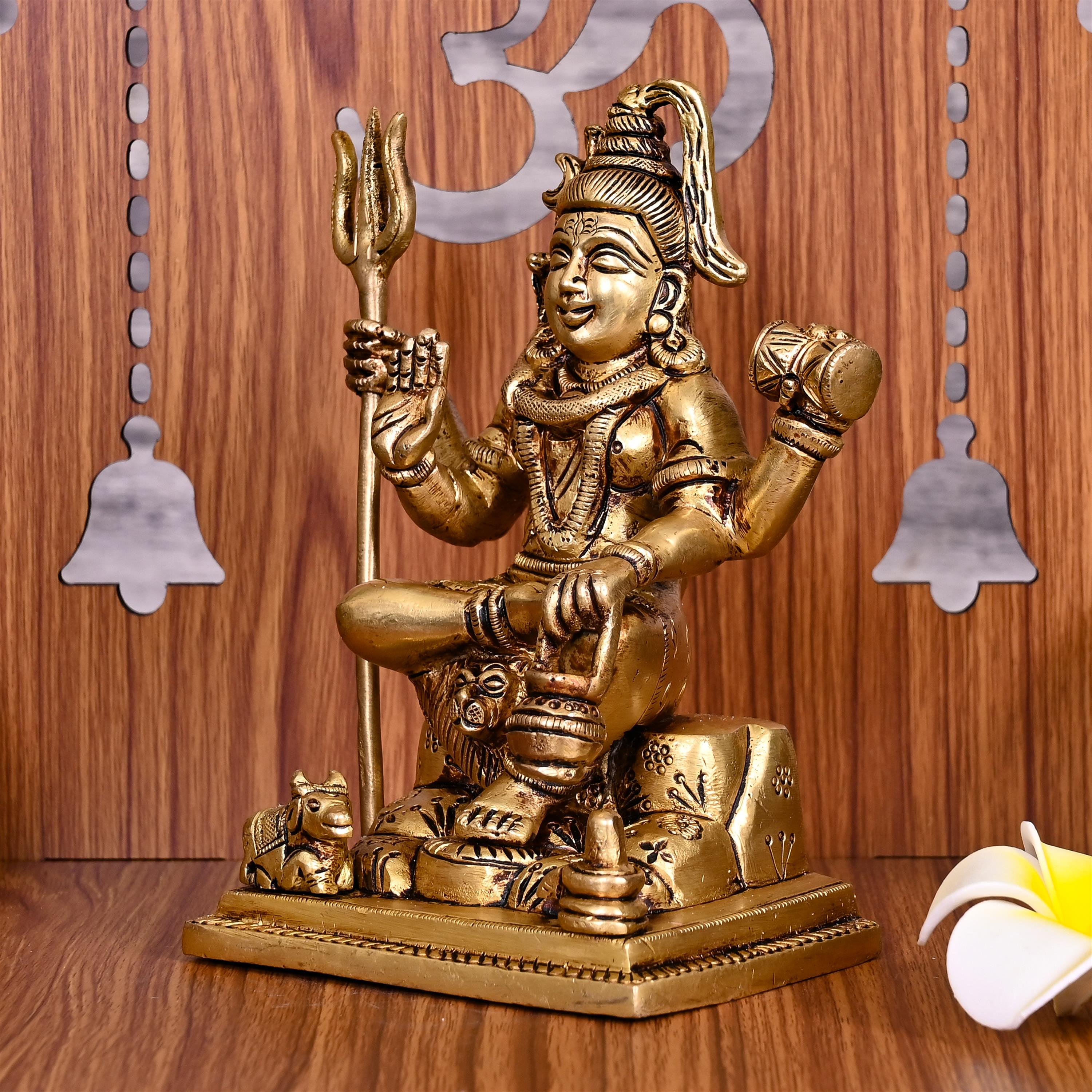 Brass Sitting Lord Shiva Idol (6.5 Inch) Vedansh Craft