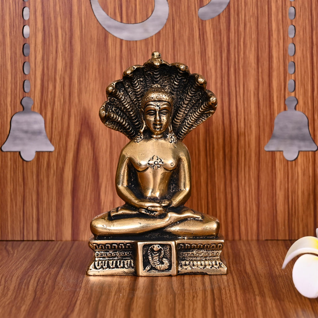 Brass Lord Parshvanatha Swamy Idol (4.5 Inch) Vedansh Craft