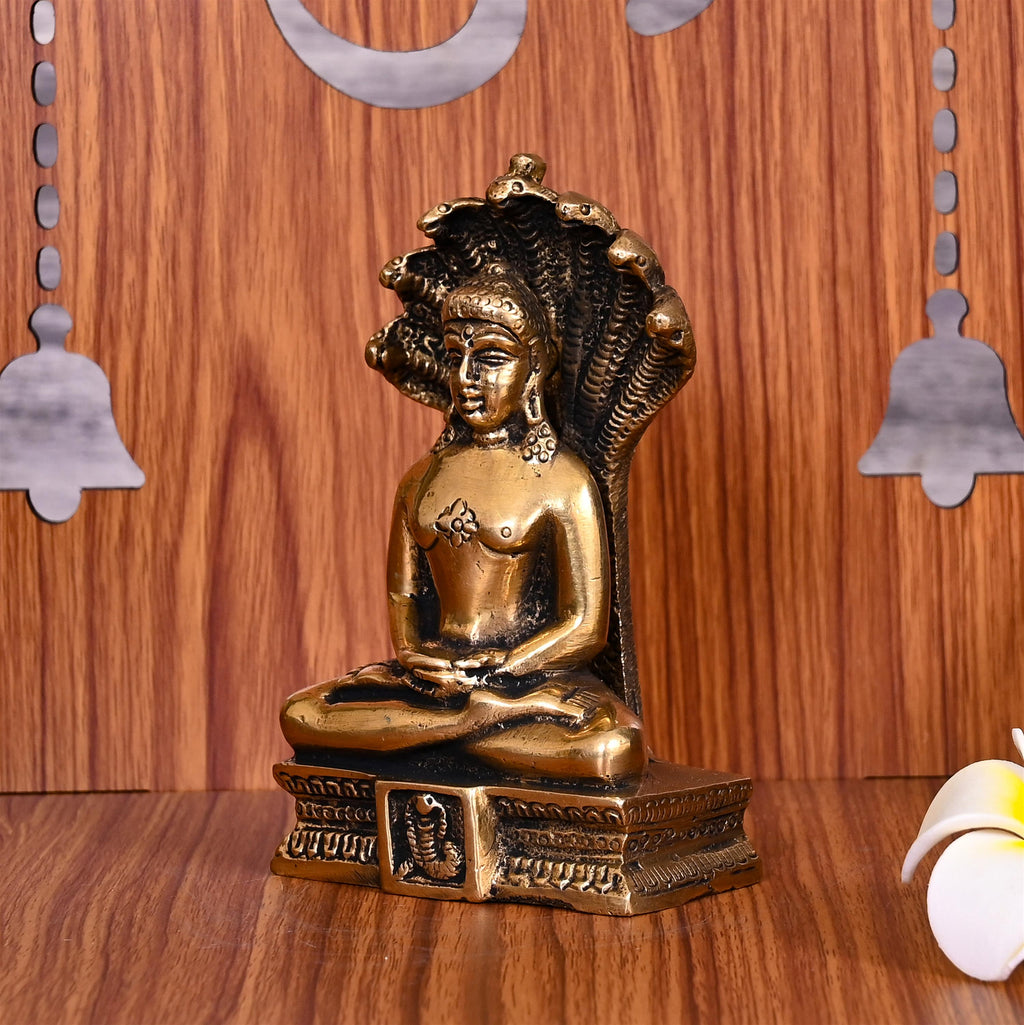 Brass Lord Parshvanatha Swamy Idol (4.5 Inch) Vedansh Craft