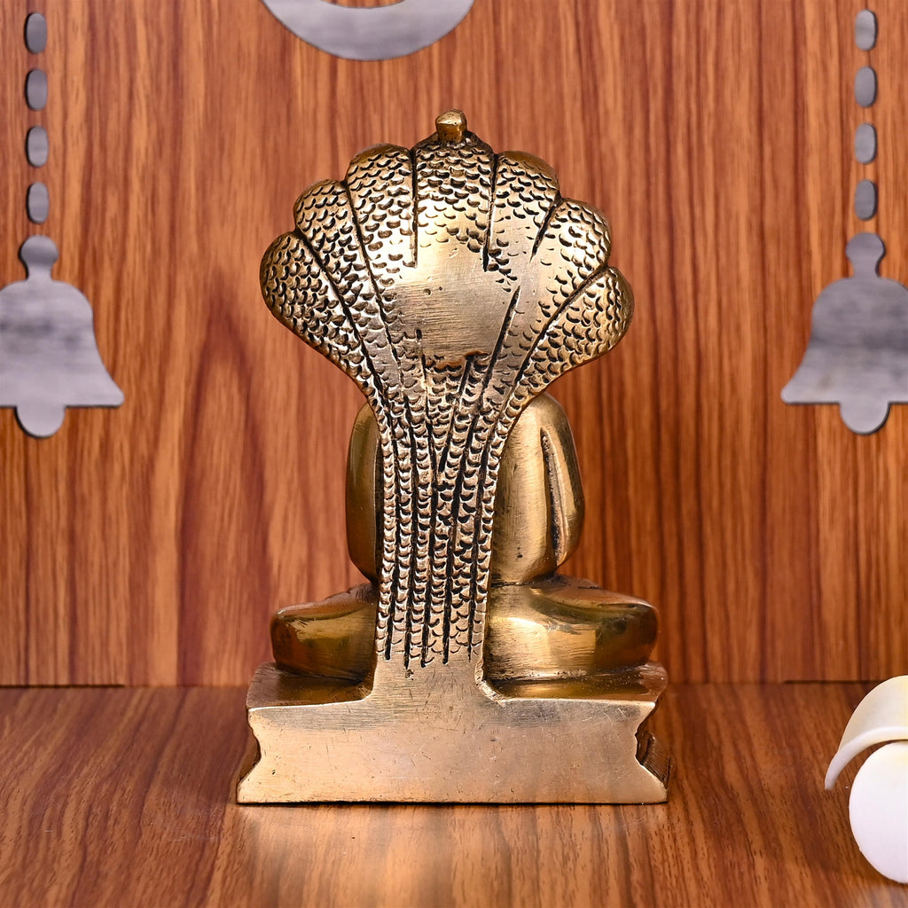 Brass Lord Parshvanatha Swamy Idol (4.5 Inch) Vedansh Craft