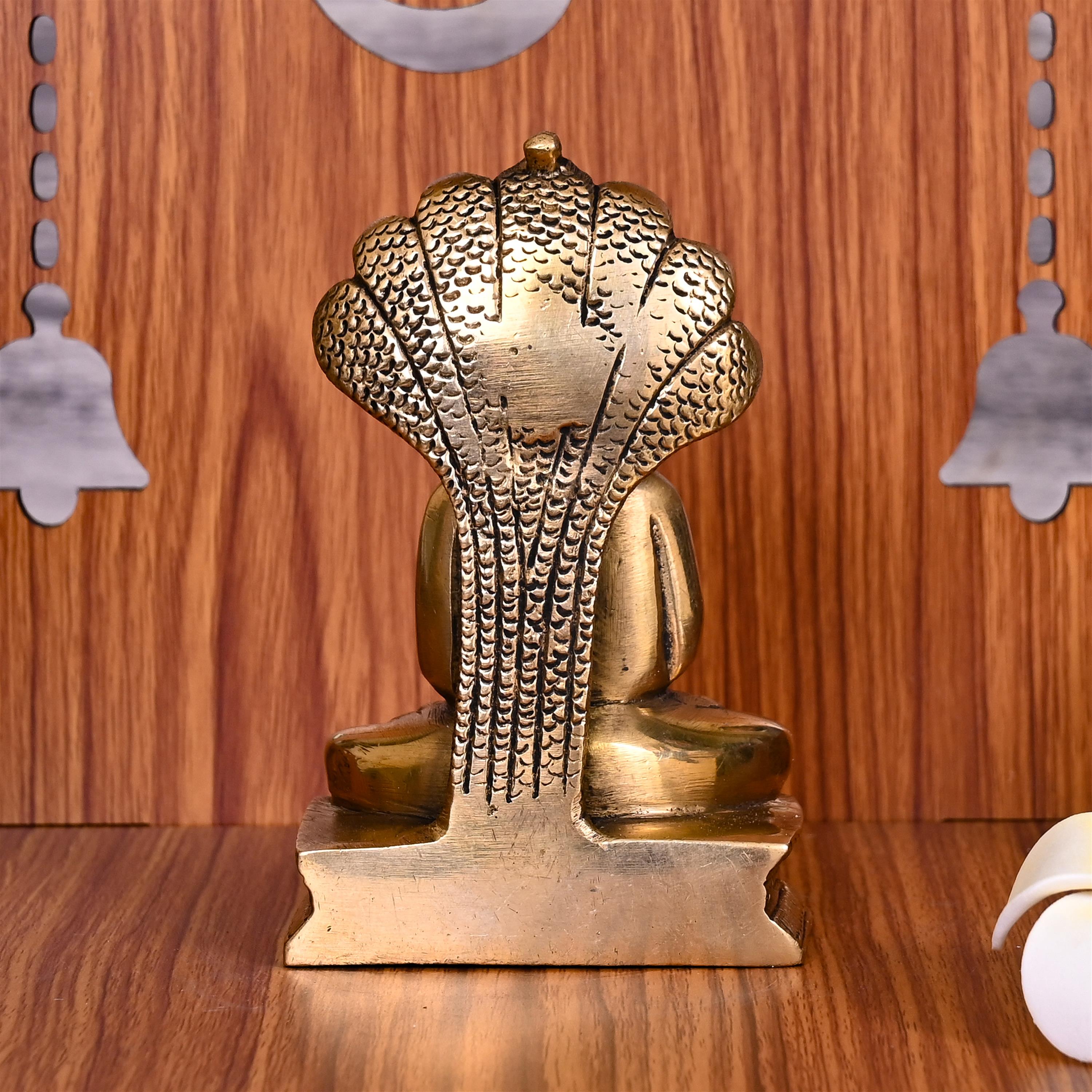 Brass Lord Parshvanatha Swamy Idol (4.5 Inch) Vedansh Craft