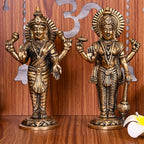 Brass Standing Vishnu Lakshmi Idols Set (7 Inch) Vedansh Craft