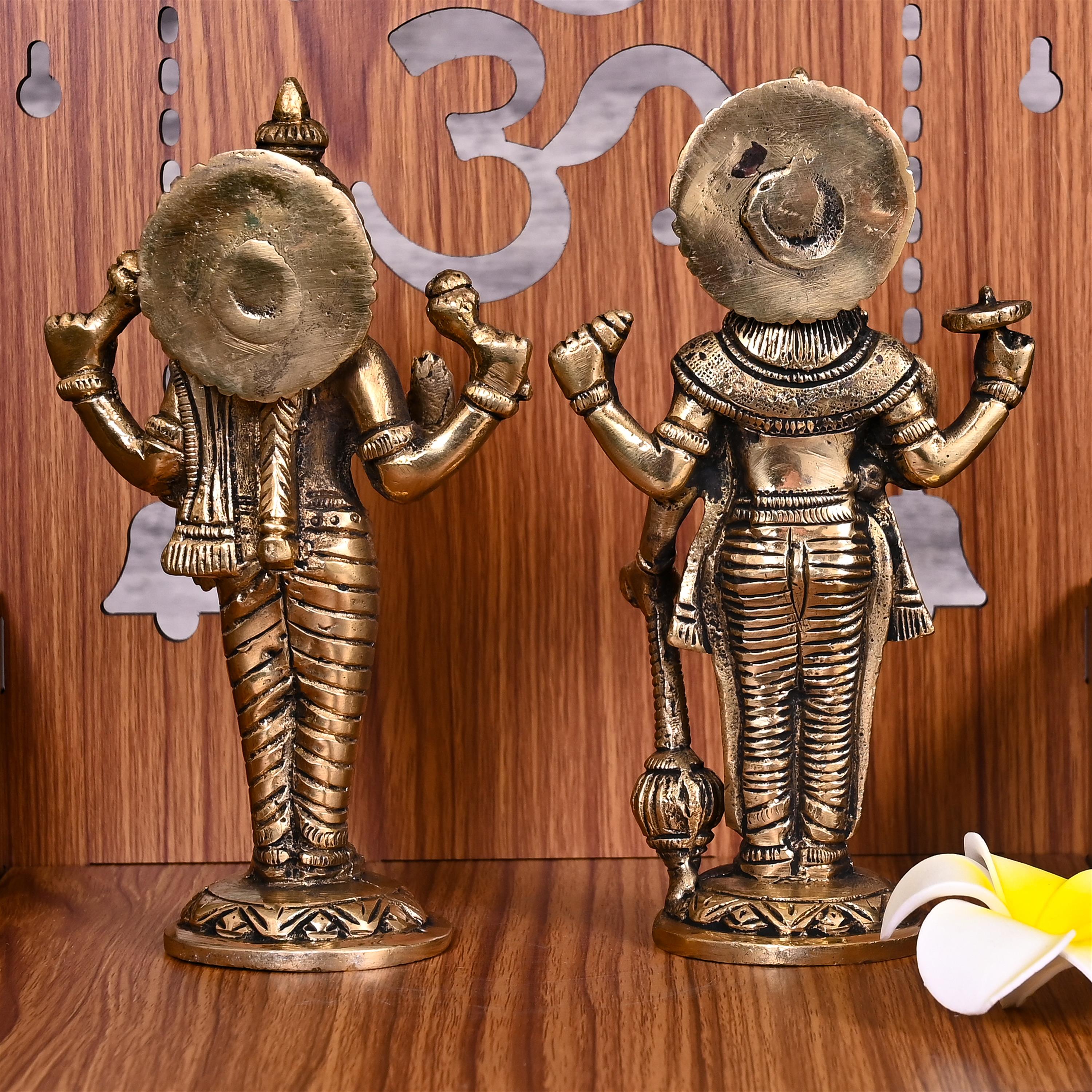 Brass Standing Vishnu Lakshmi Idols Set (7 Inch) Vedansh Craft