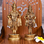 Brass Vitthal Rukmini Idols Set (8 Inch) Vedansh Craft
