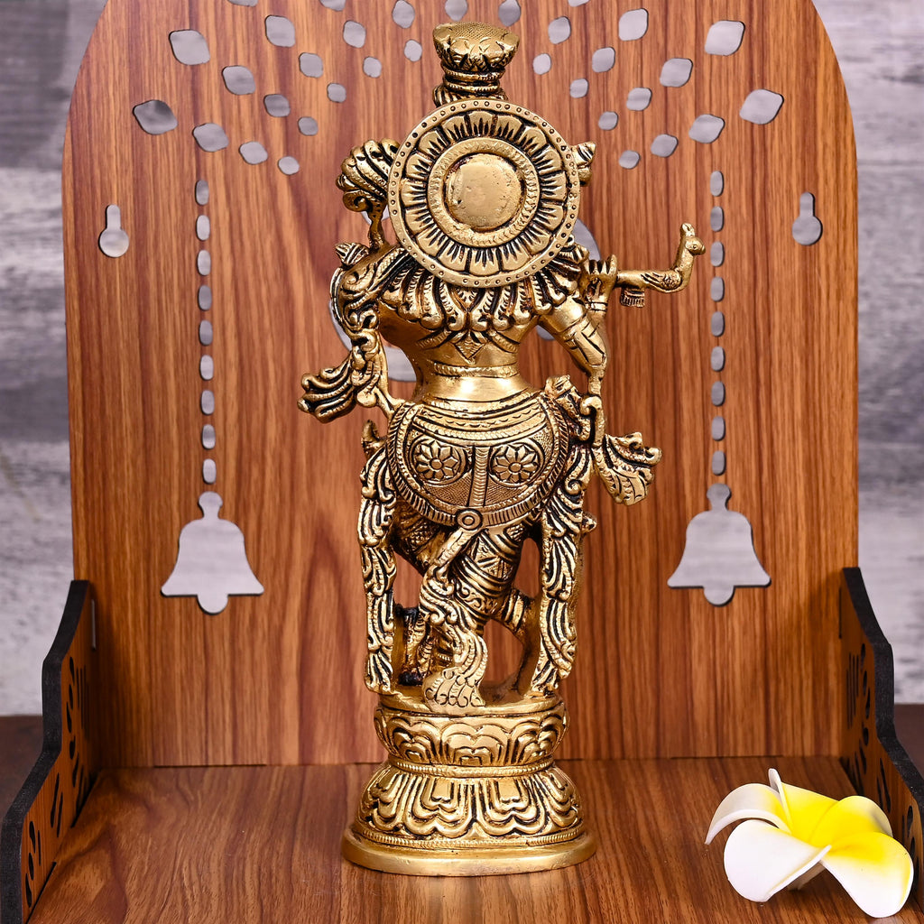 Brass Standing Krishna Idol (9.5 Inch) Vedansh Craft