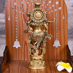 Brass Standing Krishna Idol (9.5 Inch) Vedansh Craft