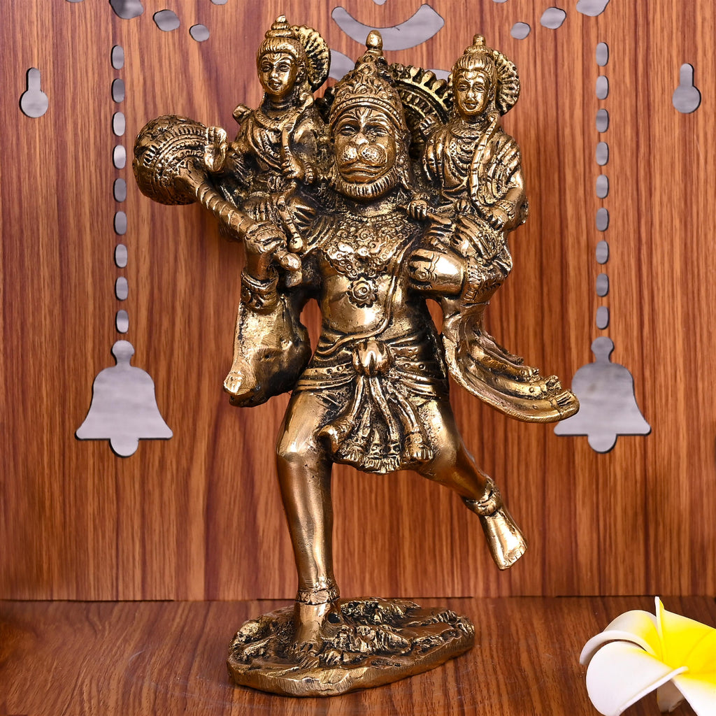 Brass Lord Hanuman, Ram And Lakshman Statue (8 Inch) Vedansh Craft