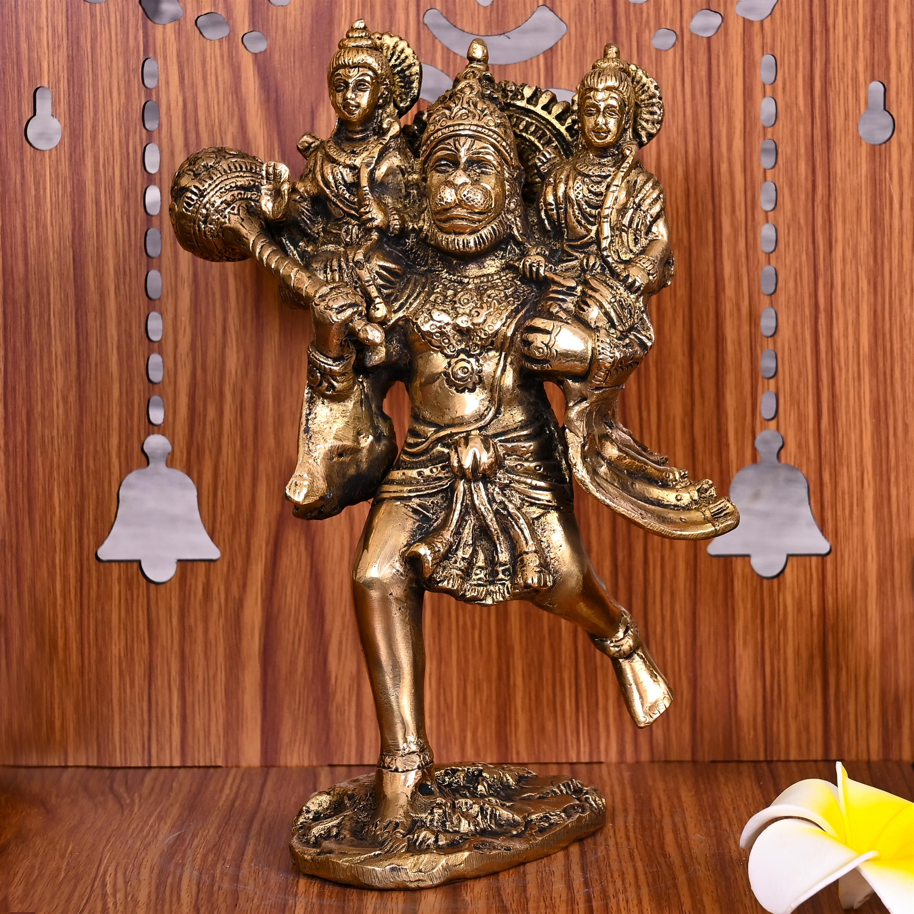 Brass Lord Hanuman, Ram And Lakshman Statue (8 Inch) Vedansh Craft
