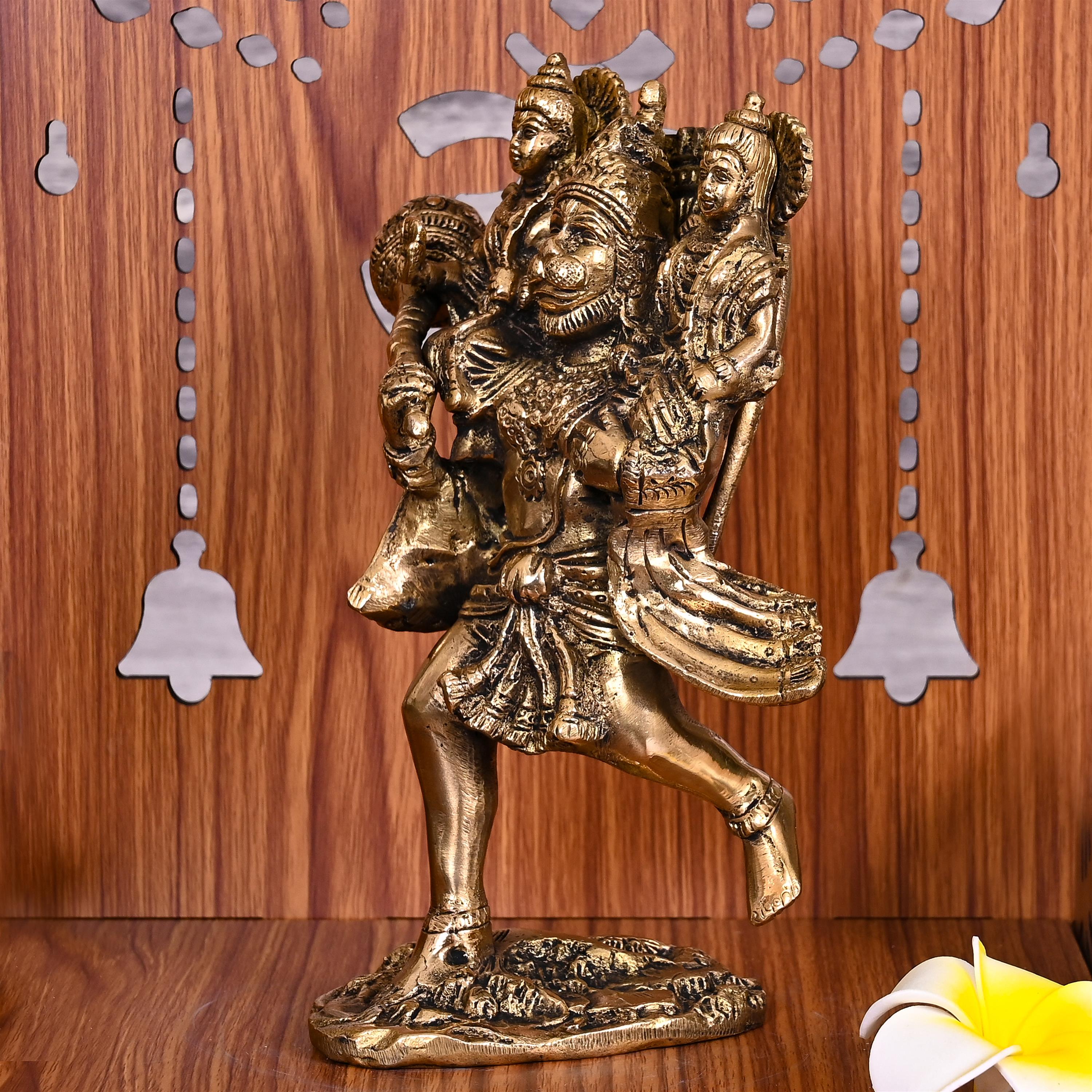 Brass Lord Hanuman, Ram And Lakshman Statue (8 Inch) Vedansh Craft